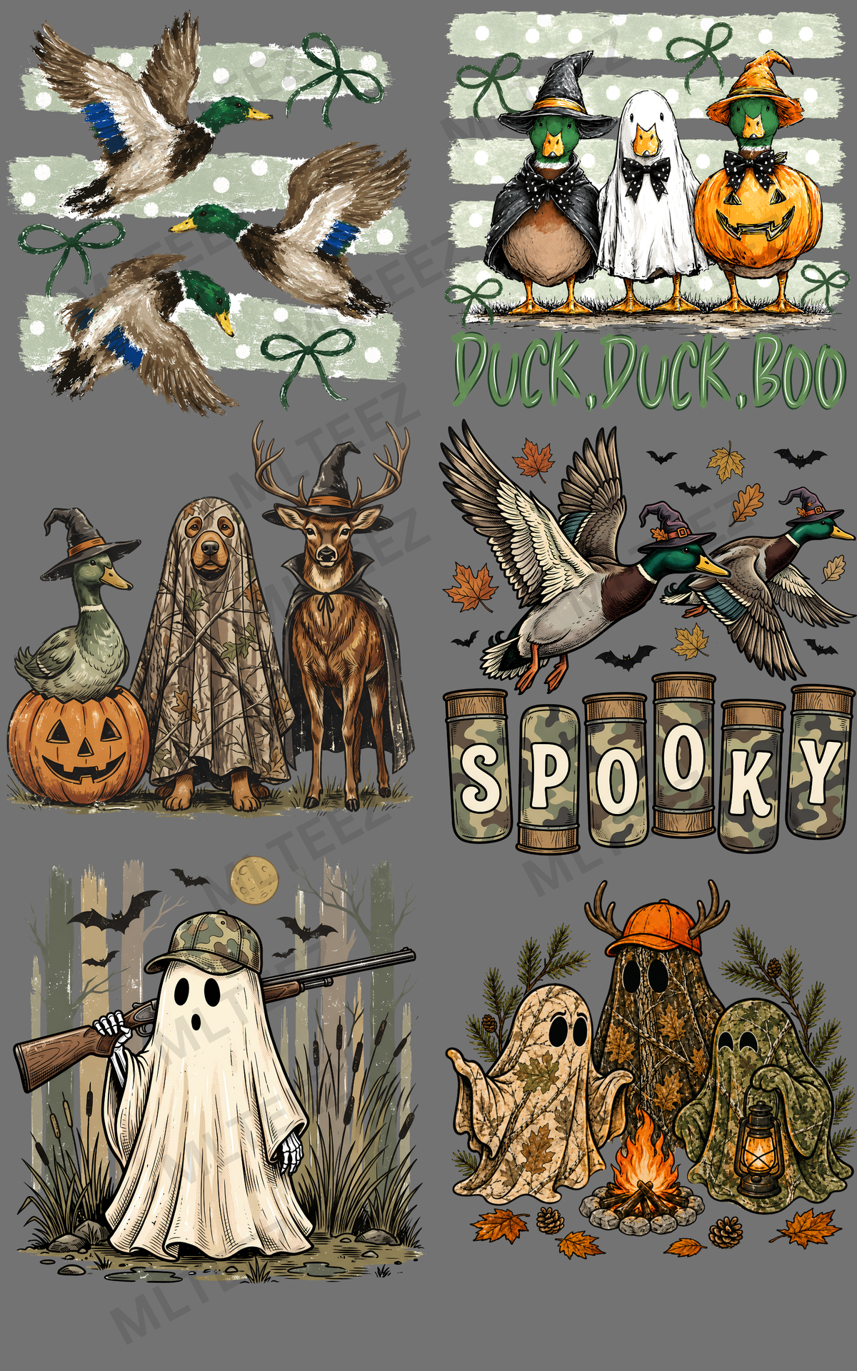 DUCK DUCK BOO (1) PREMADE GANGSHEET - 22X36 DTF TRANSFERS - DIRECT TO FILM