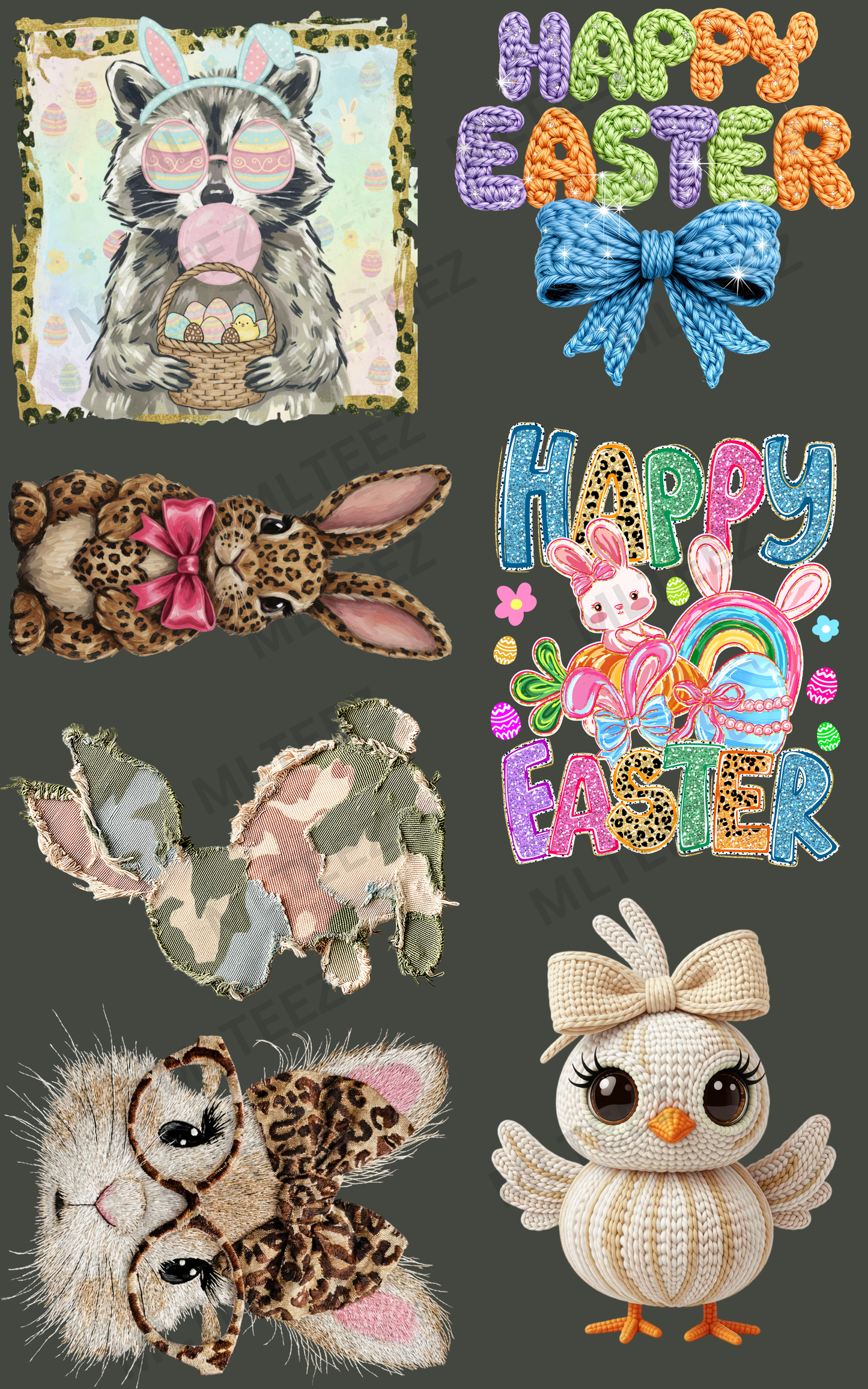 EASTER (2) PREMADE GANGSHEET - 22X36 DTF TRANSFERS - DIRECT TO FILM