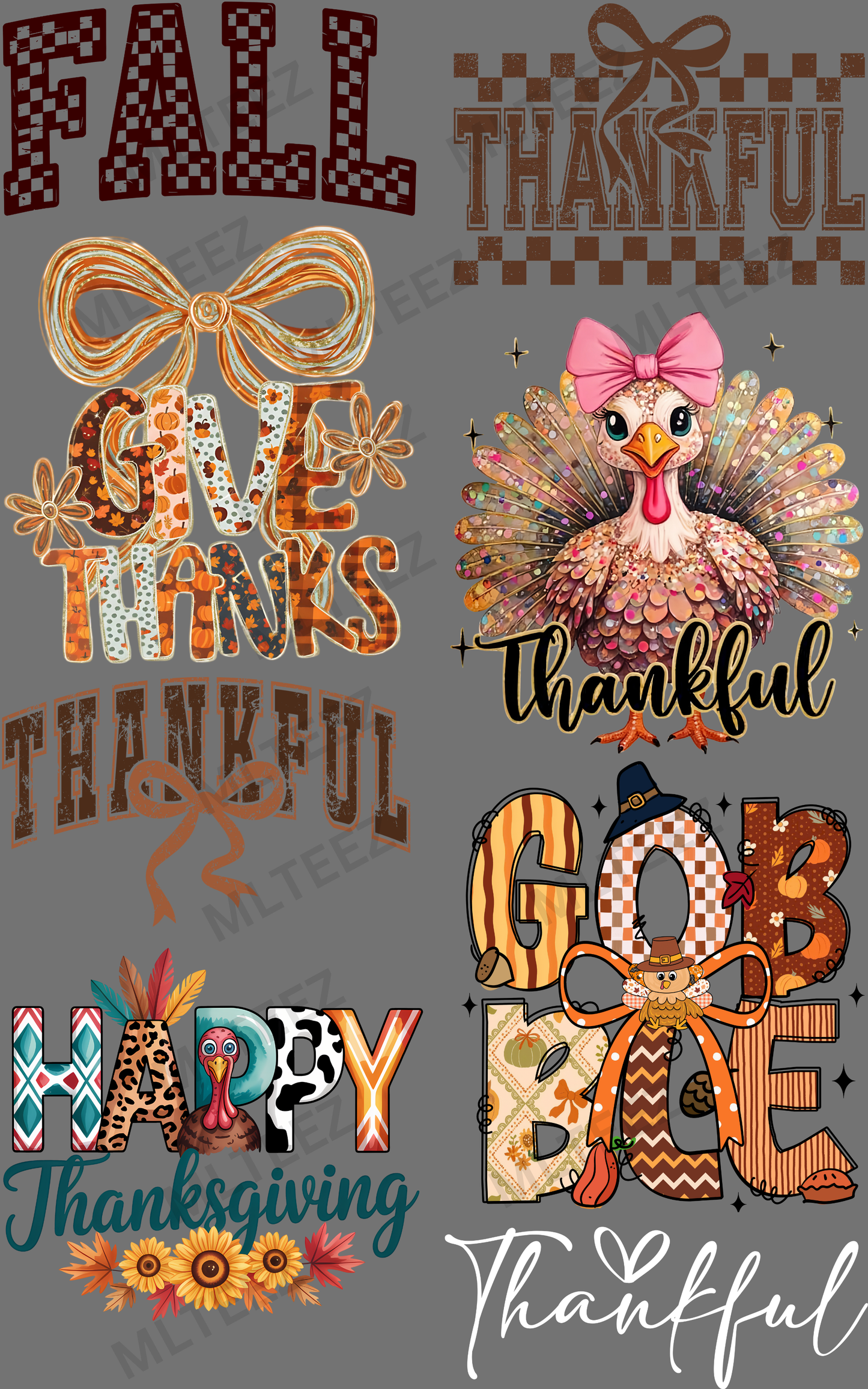 FALL (4) PREMADE GANGSHEET - 22X36 DTF TRANSFERS - DIRECT TO FILM