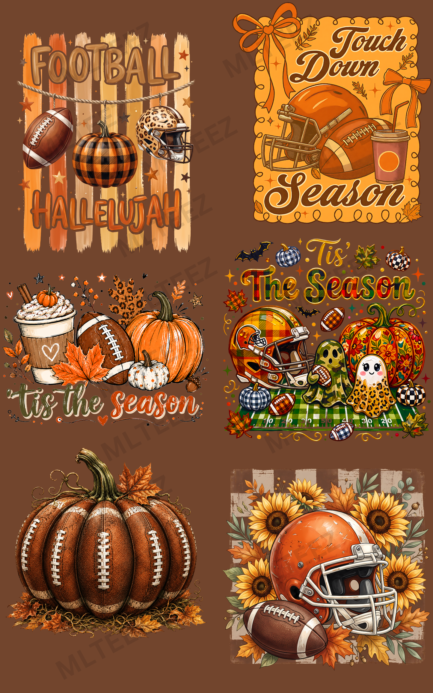 FOOTBALL HALLELUJAH (1) PREMADE GANGSHEET - 22X36 DTF TRANSFERS - DIRECT TO FILM