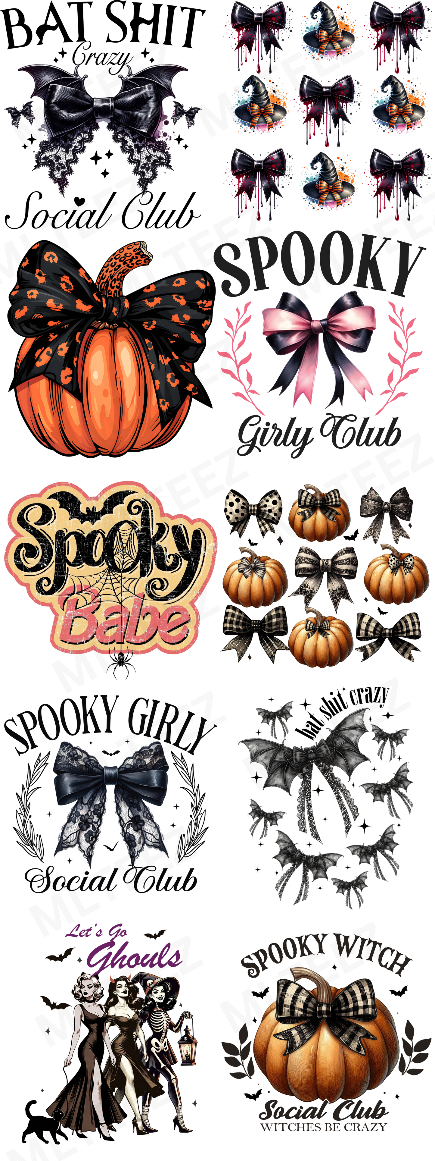 Batty & Spooky Social Girly Club GANGSHEET - 22X60