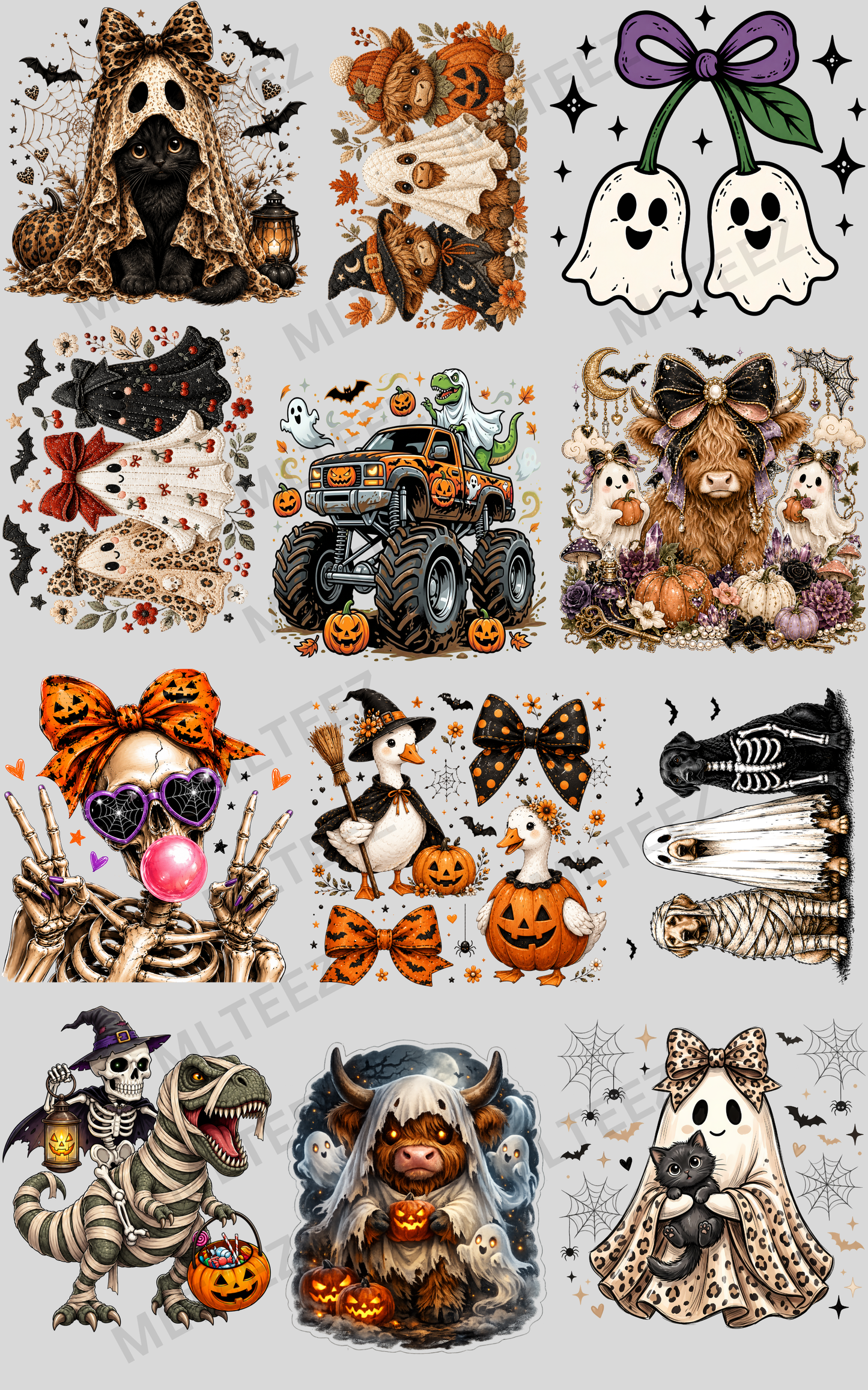 HALLOWEEN YOUTH (5) PREMADE GANGSHEET - 22X36 DTF TRANSFERS - DIRECT TO FILM