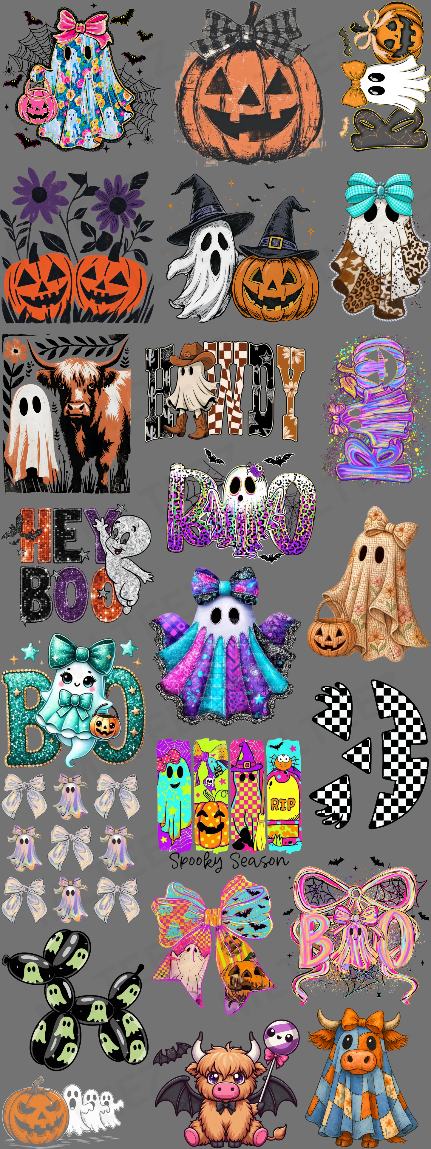 HALLOWEEN YOUTH (1) PREMADE GANGSHEET - 22X60 DTF TRANSFERS - DIRECT TO FILM