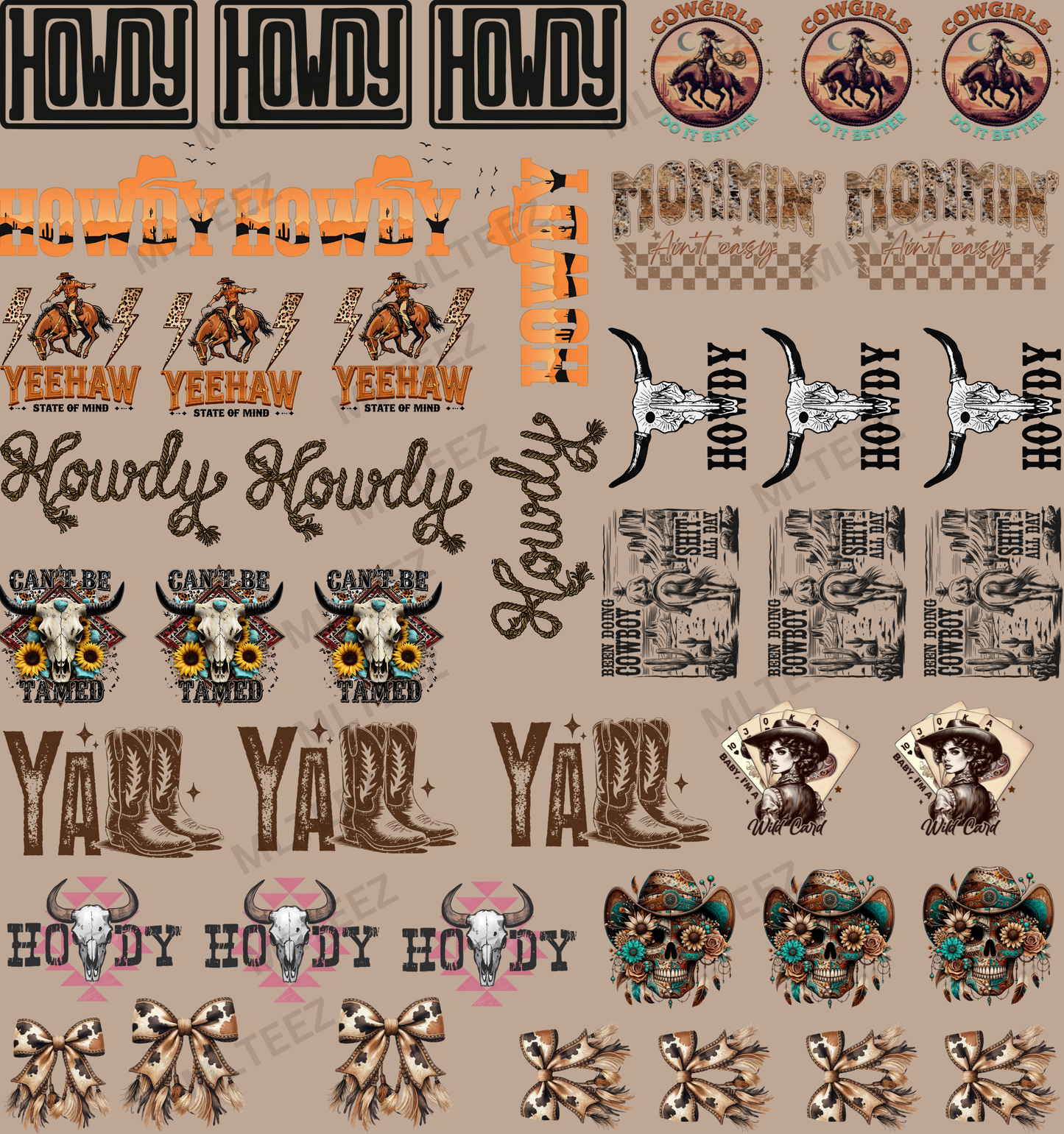 HOWDY TRUCKER HAT (1) PREMADE GANGSHEET - 22X24 DTF TRANSFERS - DIRECT TO FILM