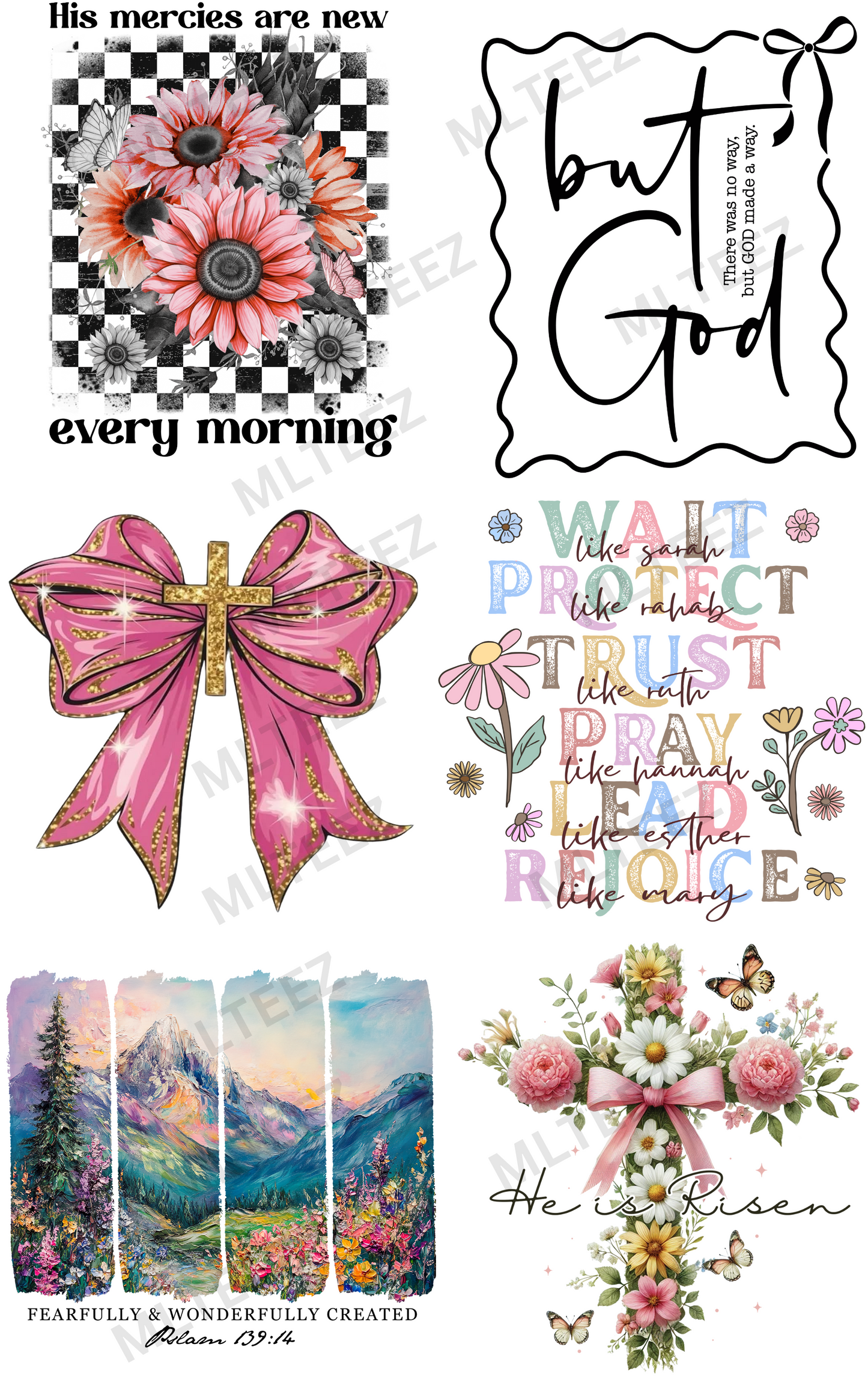 HIS MERCIES ARE NEW EVERY MORNING PREMADE GANGSHEET - 22X36 DTF TRANSFERS - DIRECT TO FILM