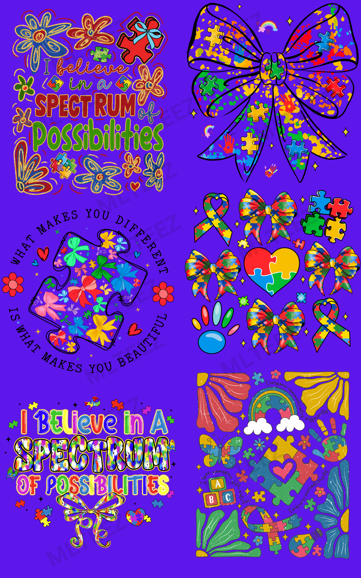 AUTISM (4) - 22X36 DTF TRANSFERS - DIRECT TO FILM