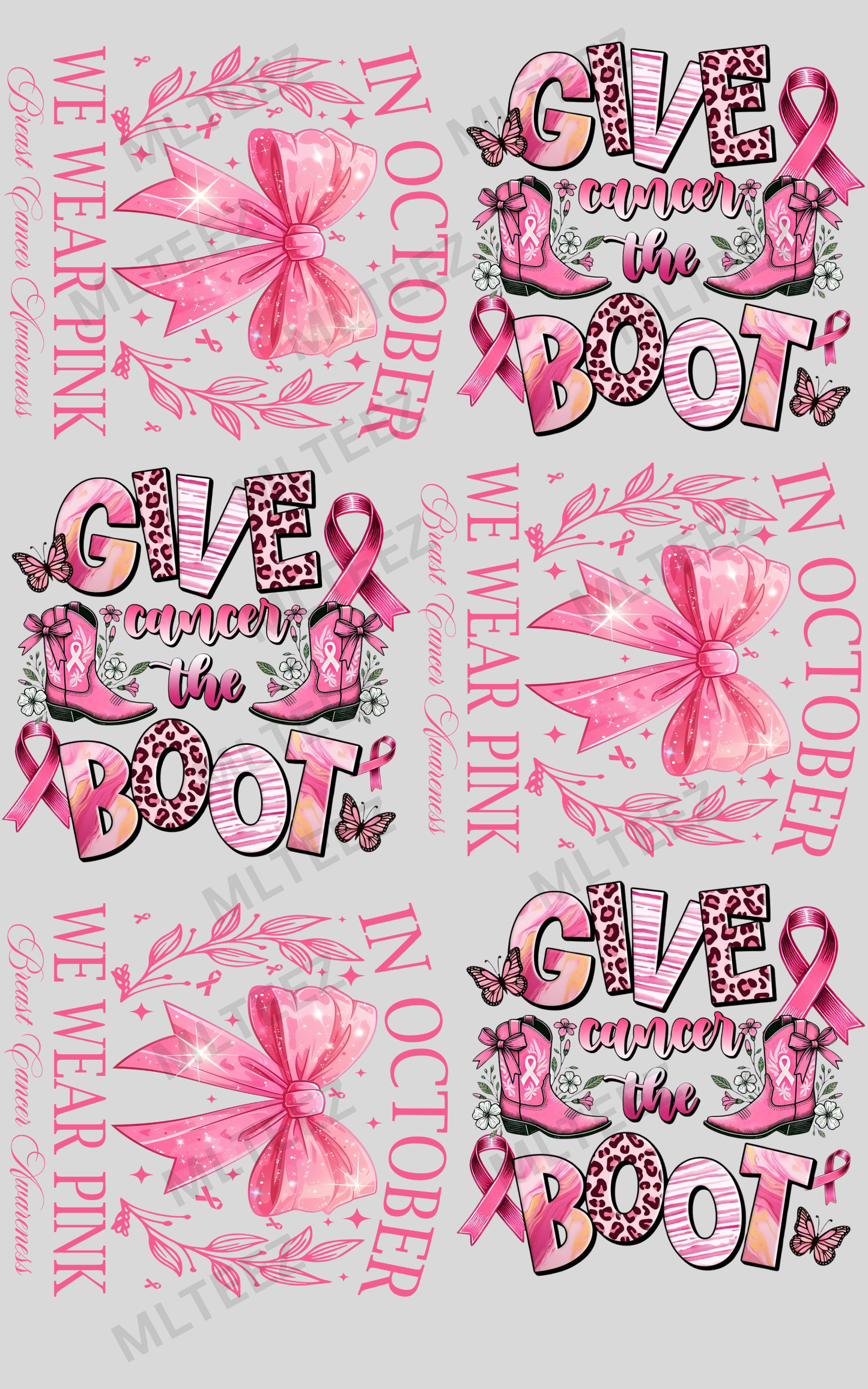 IN OCTOBER WE WEAR PINK (2) PREMADE GANGSHEET - 22X36 DTF TRANSFERS - DIRECT TO FILM