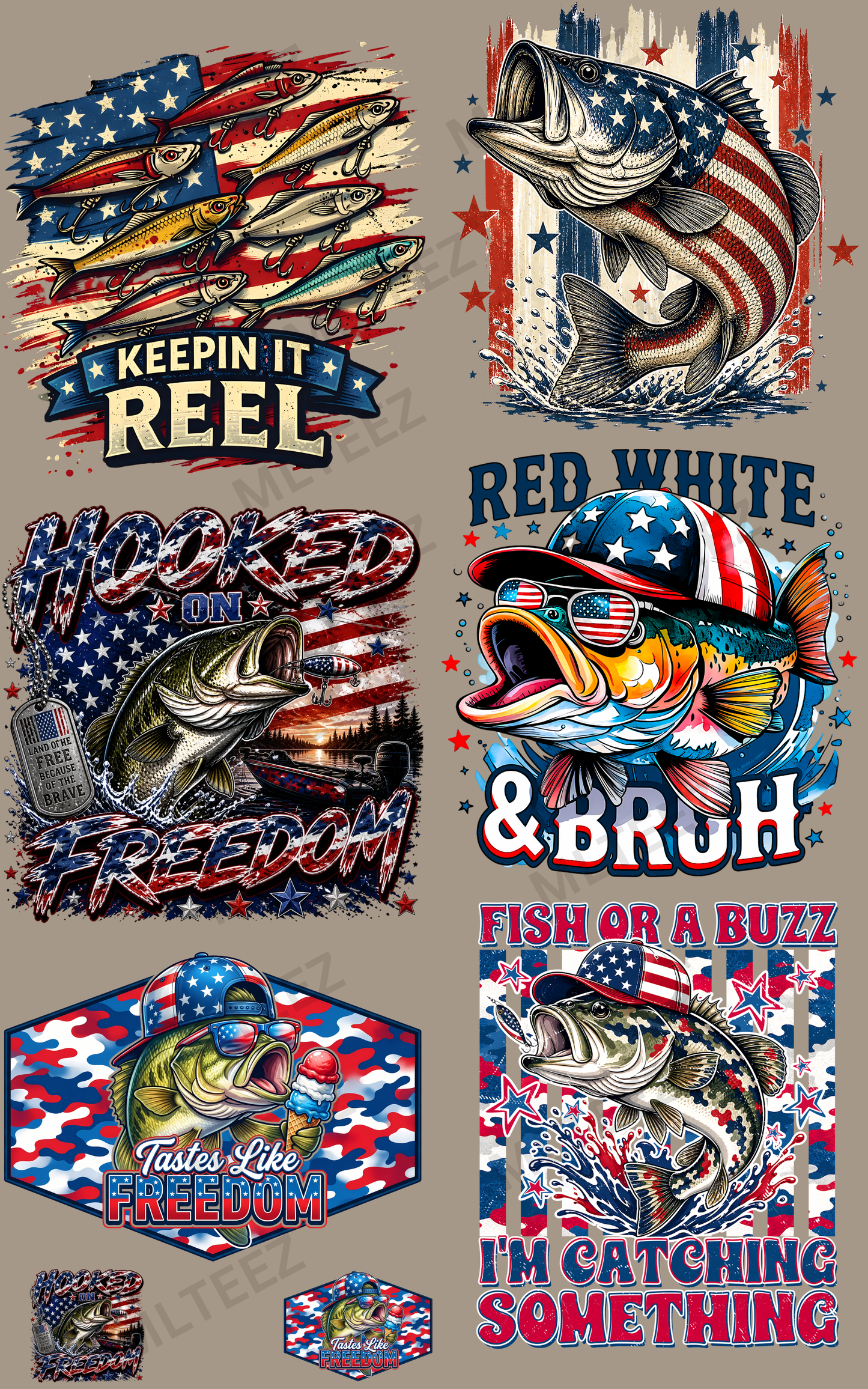 KEEPIN IT REEL (1) PREMADE GANGSHEET - 22X36 DTF TRANSFERS - DIRECT TO FILM