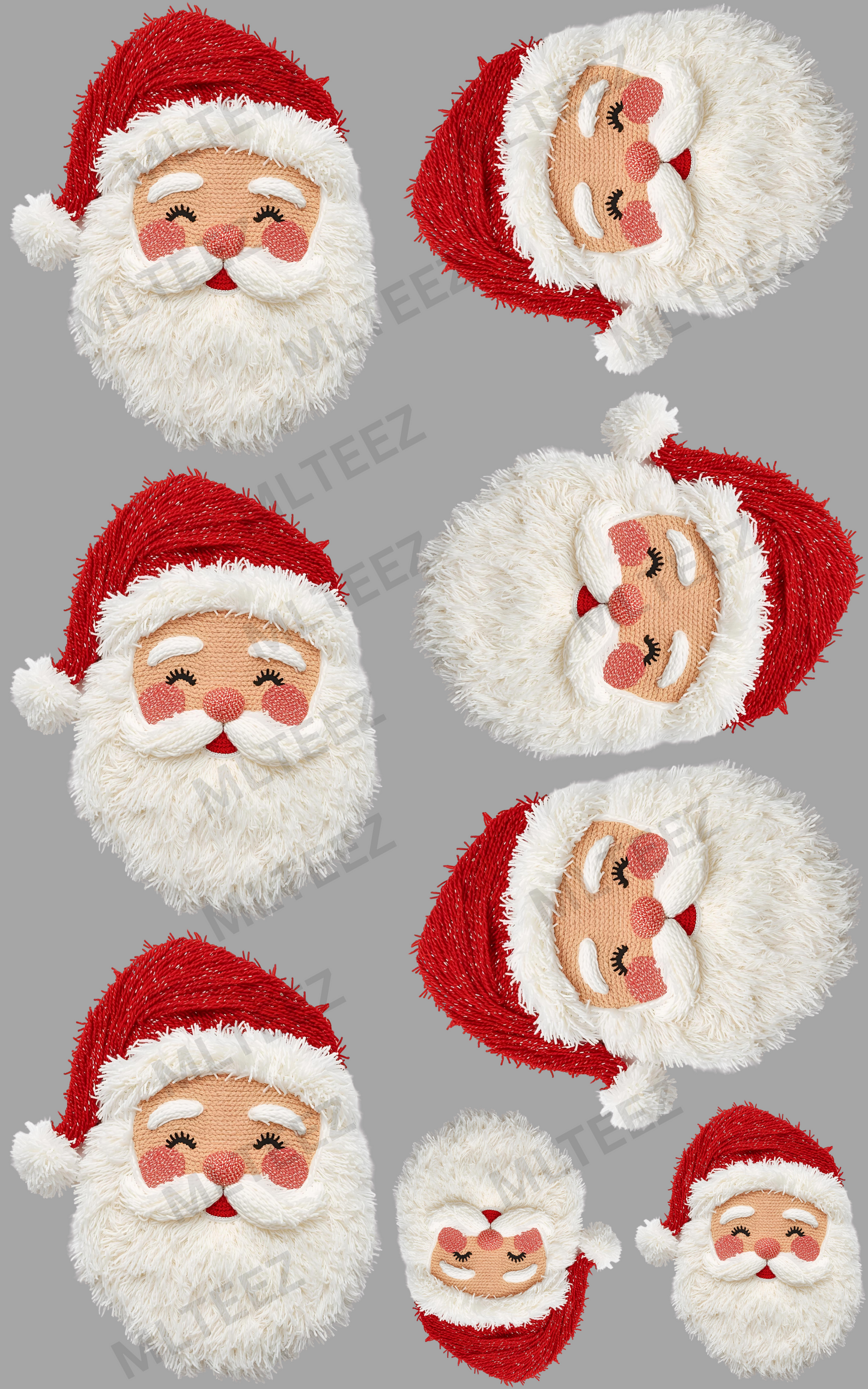 YARN SANTA PREMADE GANGSHEET - 22X36 DTF TRANSFERS - DIRECT TO FILM