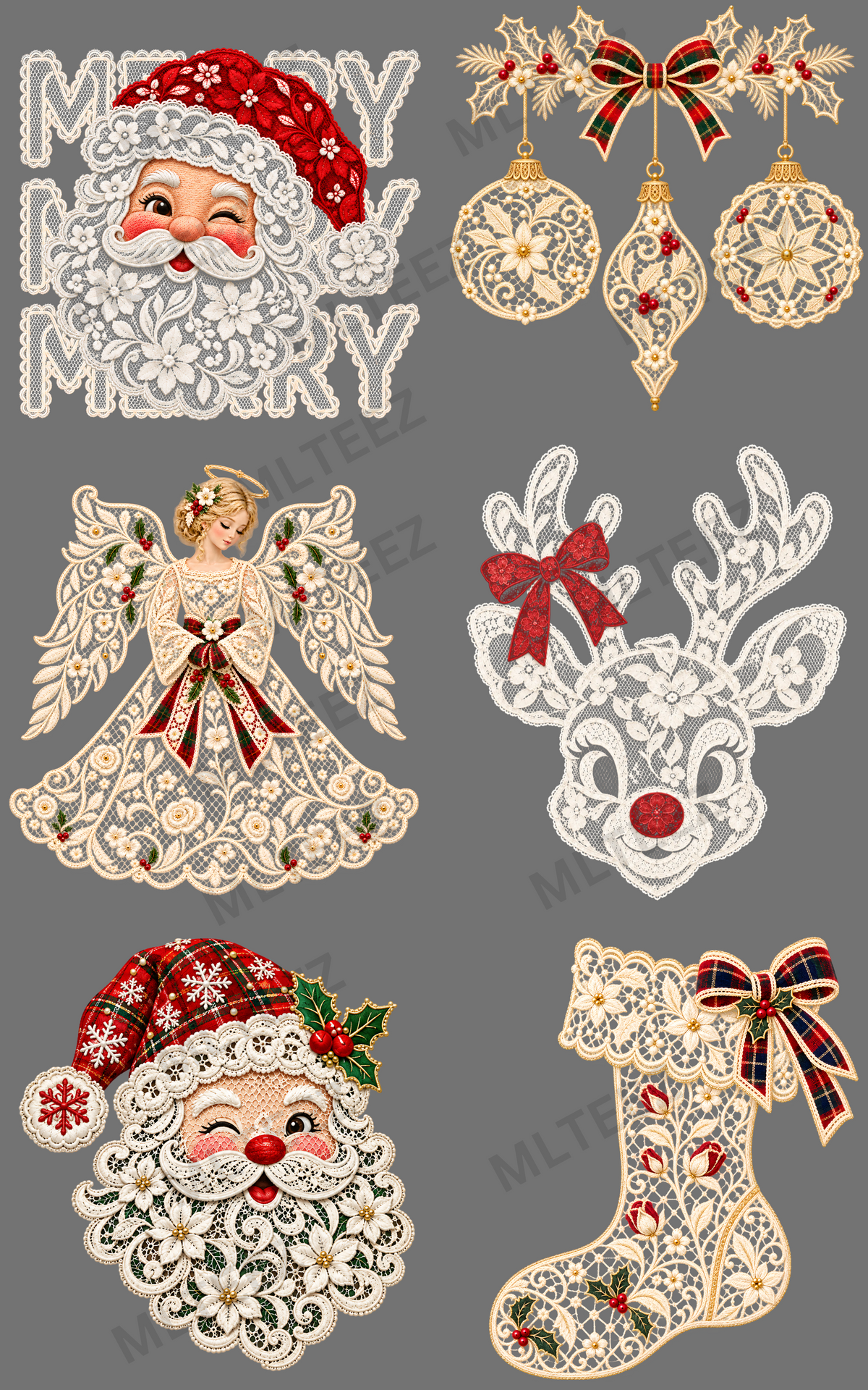 LACED UP CHRISTMAS (2) PREMADE GANGSHEET - 22X36 DTF TRANSFERS - DIRECT TO FILM
