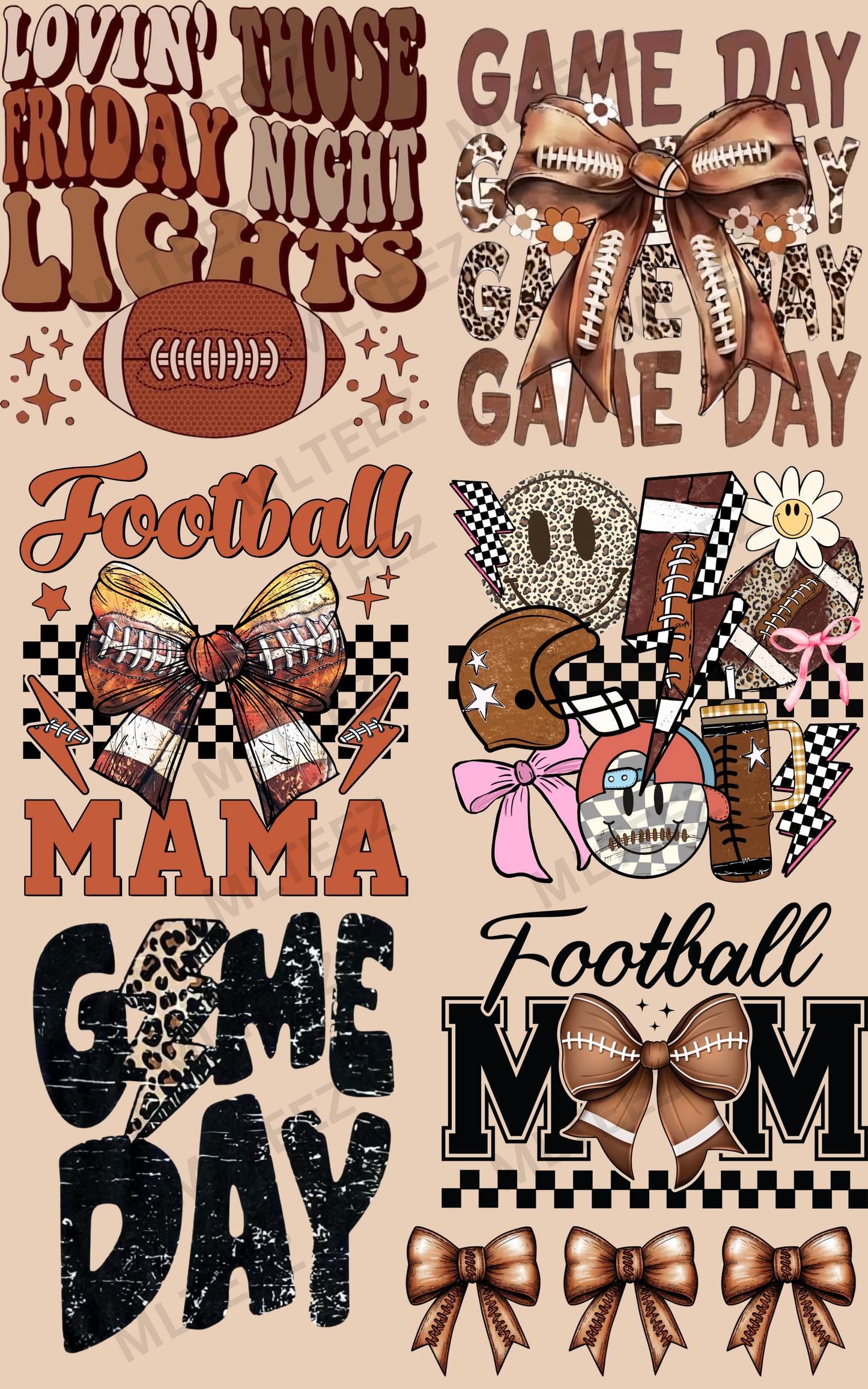 LOVING THOSE FRIDAY NIGHT LIGHTS 1 PREMADE GANGSHEET - 22X36 DTF TRANSFERS - DIRECT TO FILM