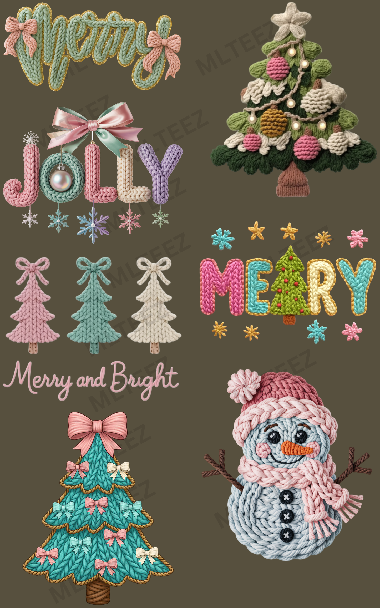 MERRY (1) PREMADE GANGSHEET - 22X36 DTF TRANSFERS - DIRECT TO FILM