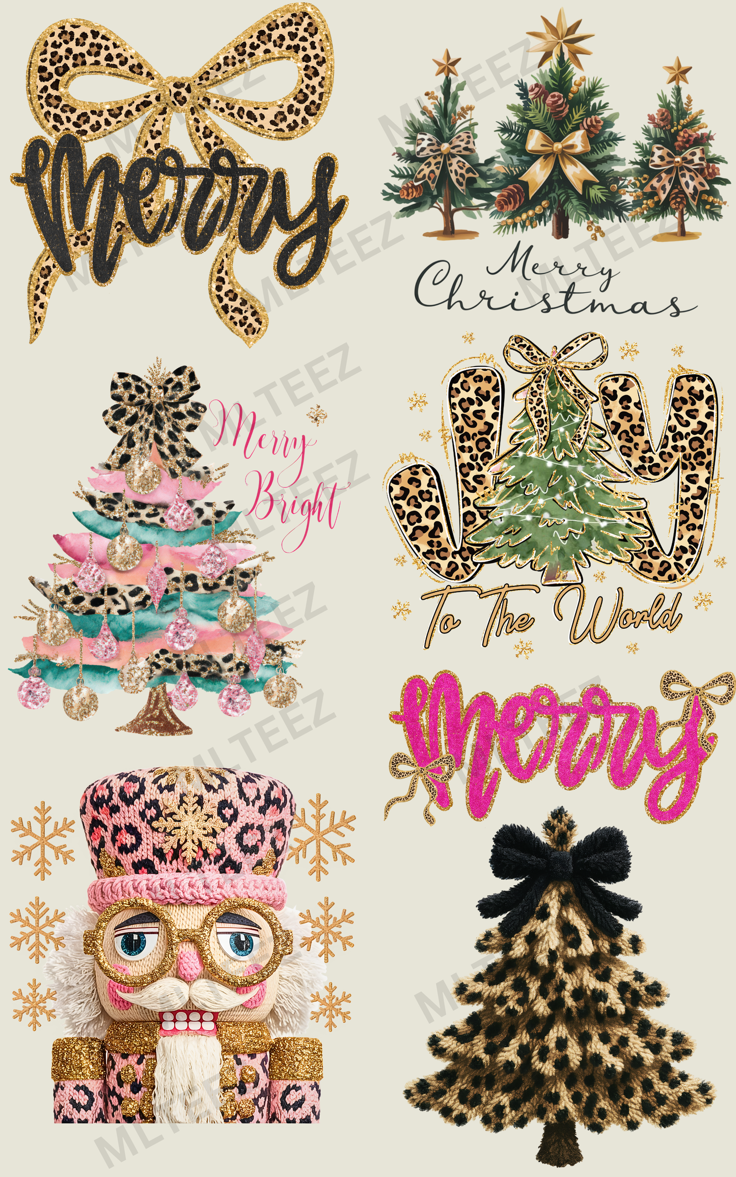 MERRY (2) PREMADE GANGSHEET - 22X36 DTF TRANSFERS - DIRECT TO FILM