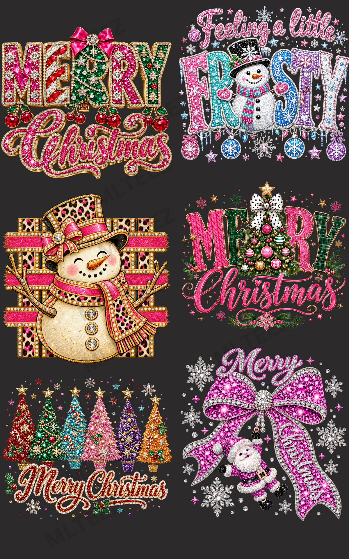 MERRY CHRISTMAS (18) PREMADE GANGSHEET - 22X36 DTF TRANSFERS - DIRECT TO FILM