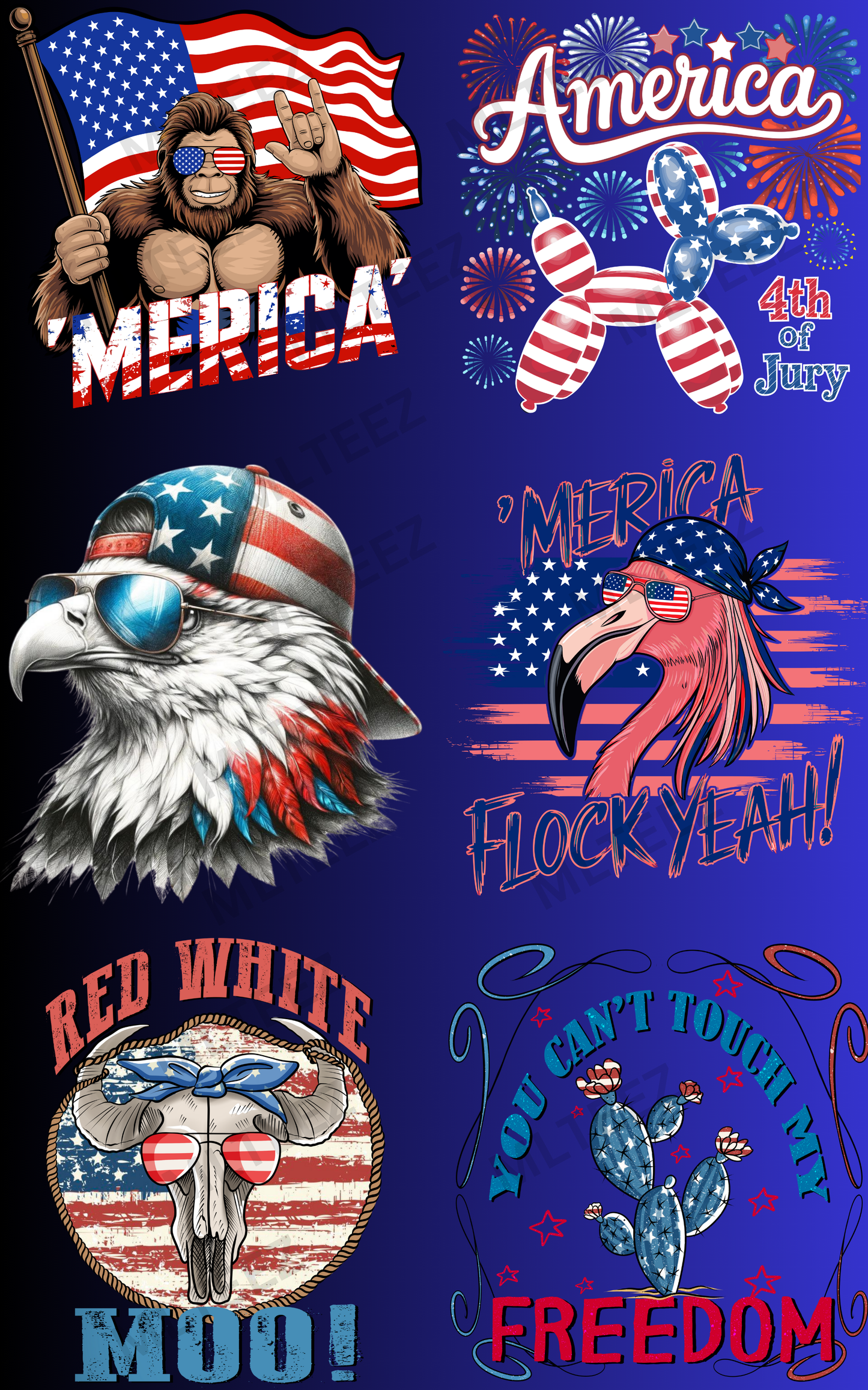 'MERICA GANGSHEET - 22X36 DTF TRANSFERS - DIRECT TO FILM