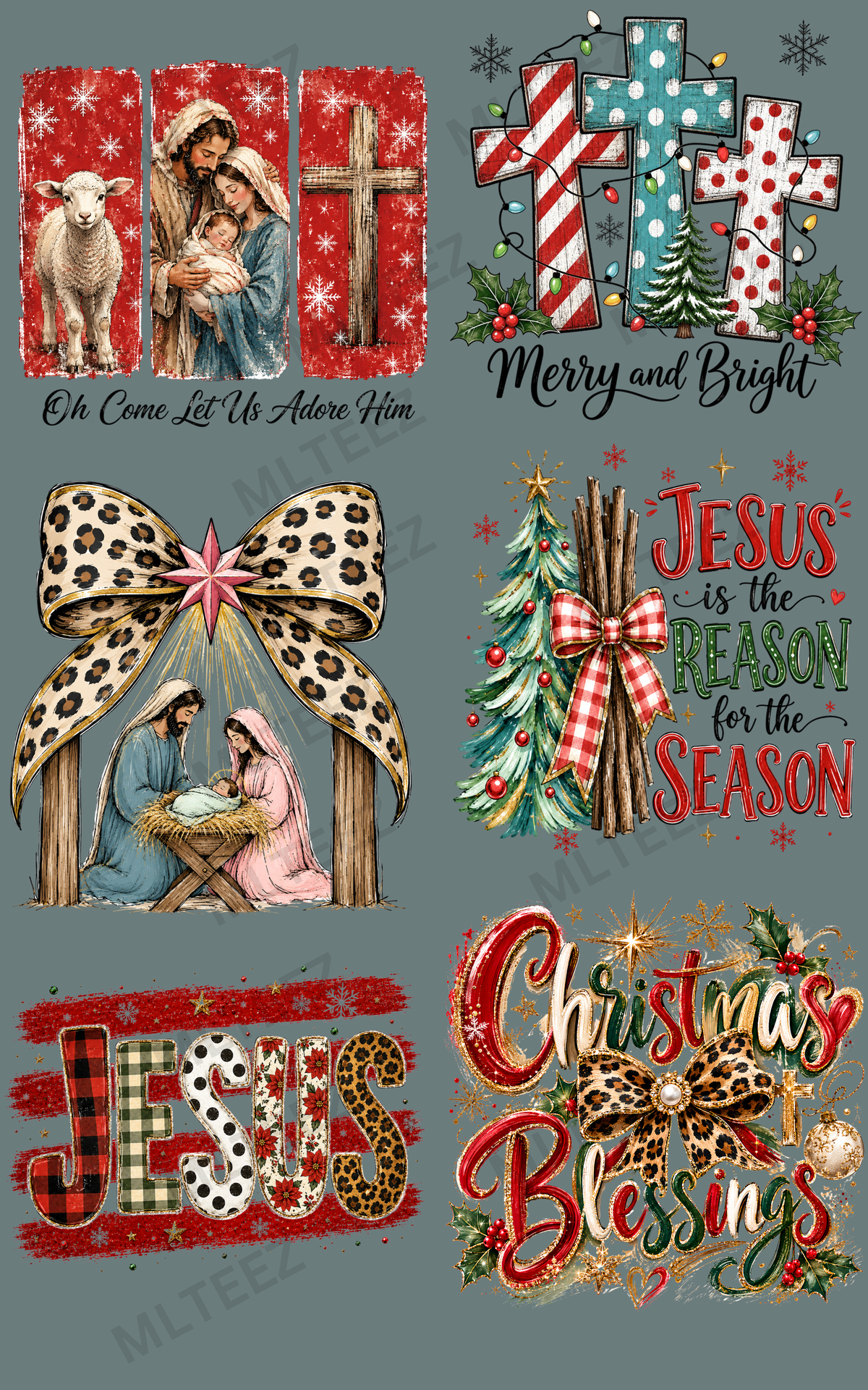 OH COME LET US ADORE HIM (1) PREMADE GANGSHEET - 22X36 DTF TRANSFERS - DIRECT TO FILM