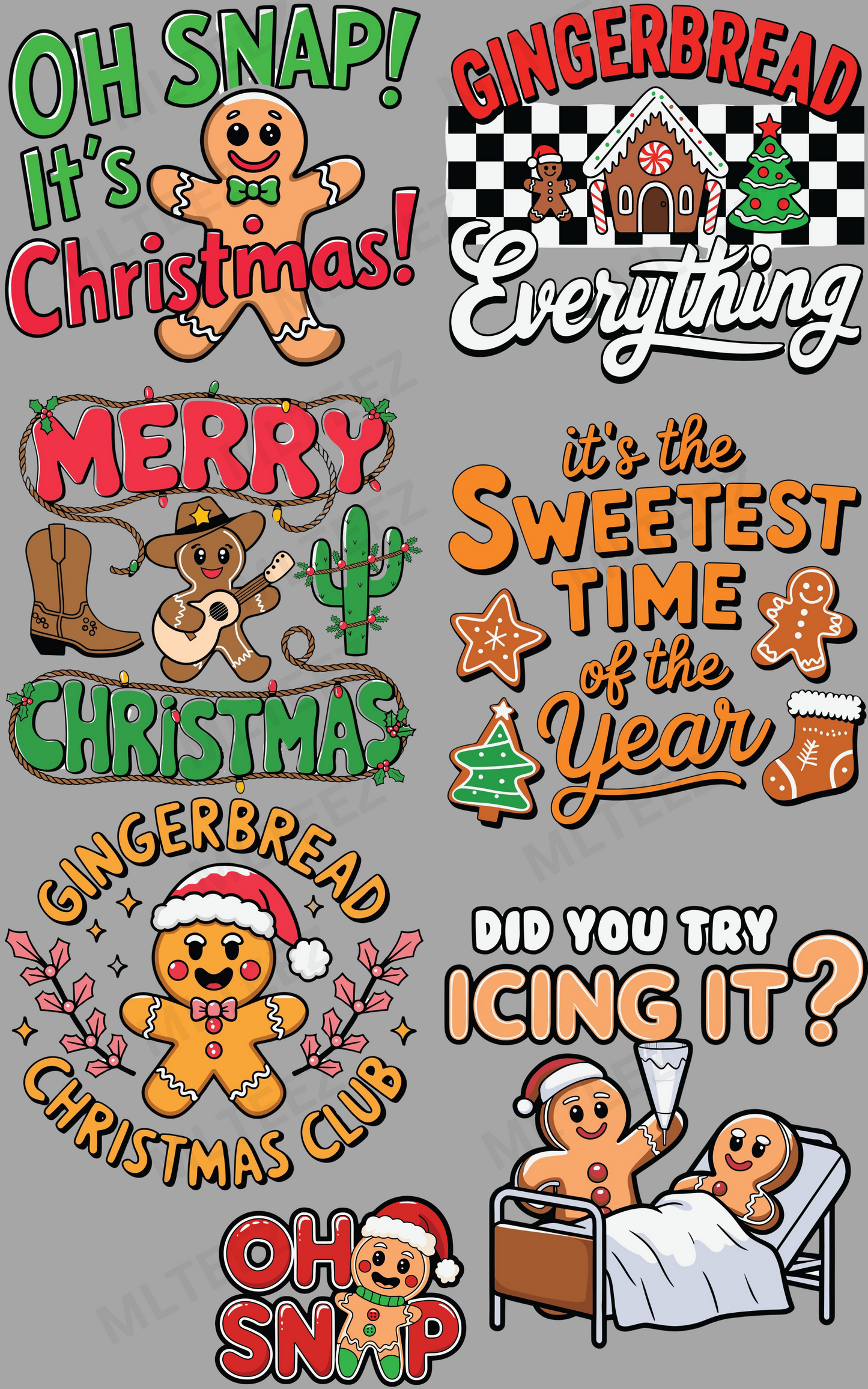 OH SNAP! IT'S CHRISTMAS PREMADE GANGSHEET - 22X36 DTF TRANSFERS - DIRECT TO FILM