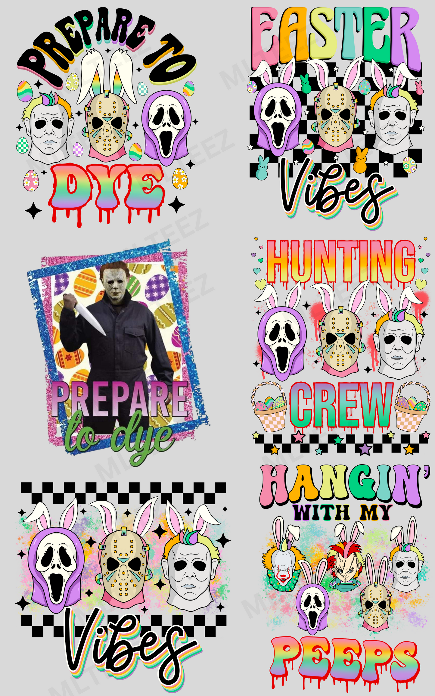PREPARE TO DYE PREMADE GANGSHEET - 22X36 DTF TRANSFERS - DIRECT TO FILM