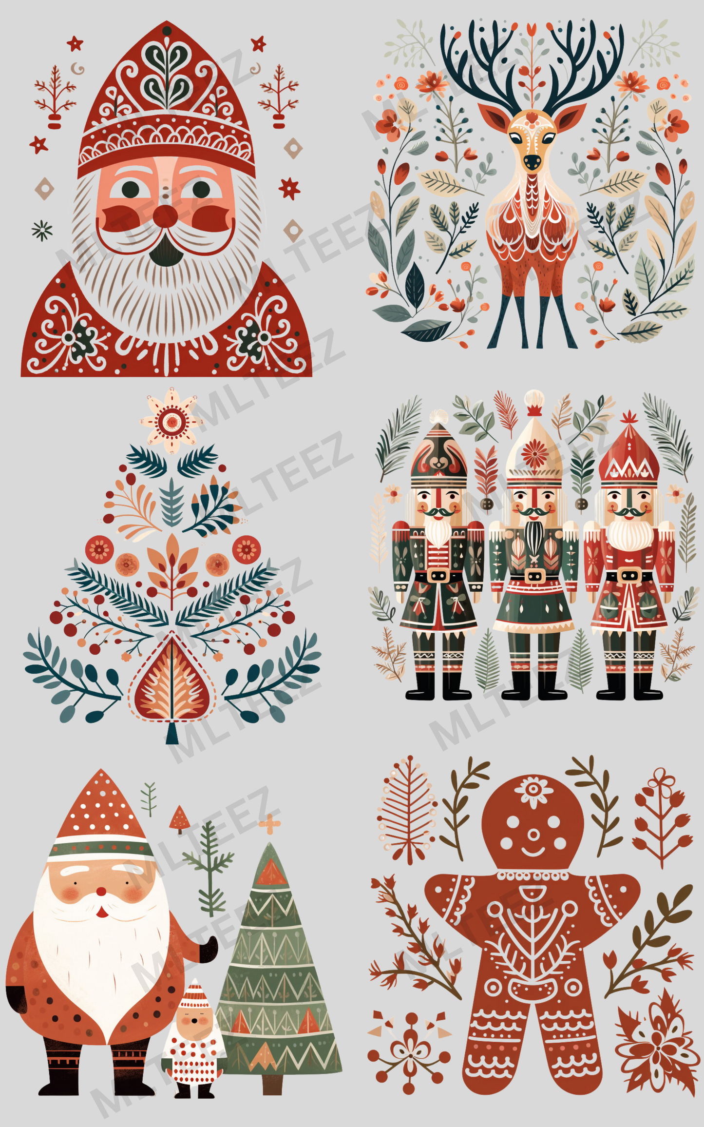 SCANDANAVIAN CHRISTMAS (1) PREMADE GANGSHEET - 22X36 DTF TRANSFERS - DIRECT TO FILM