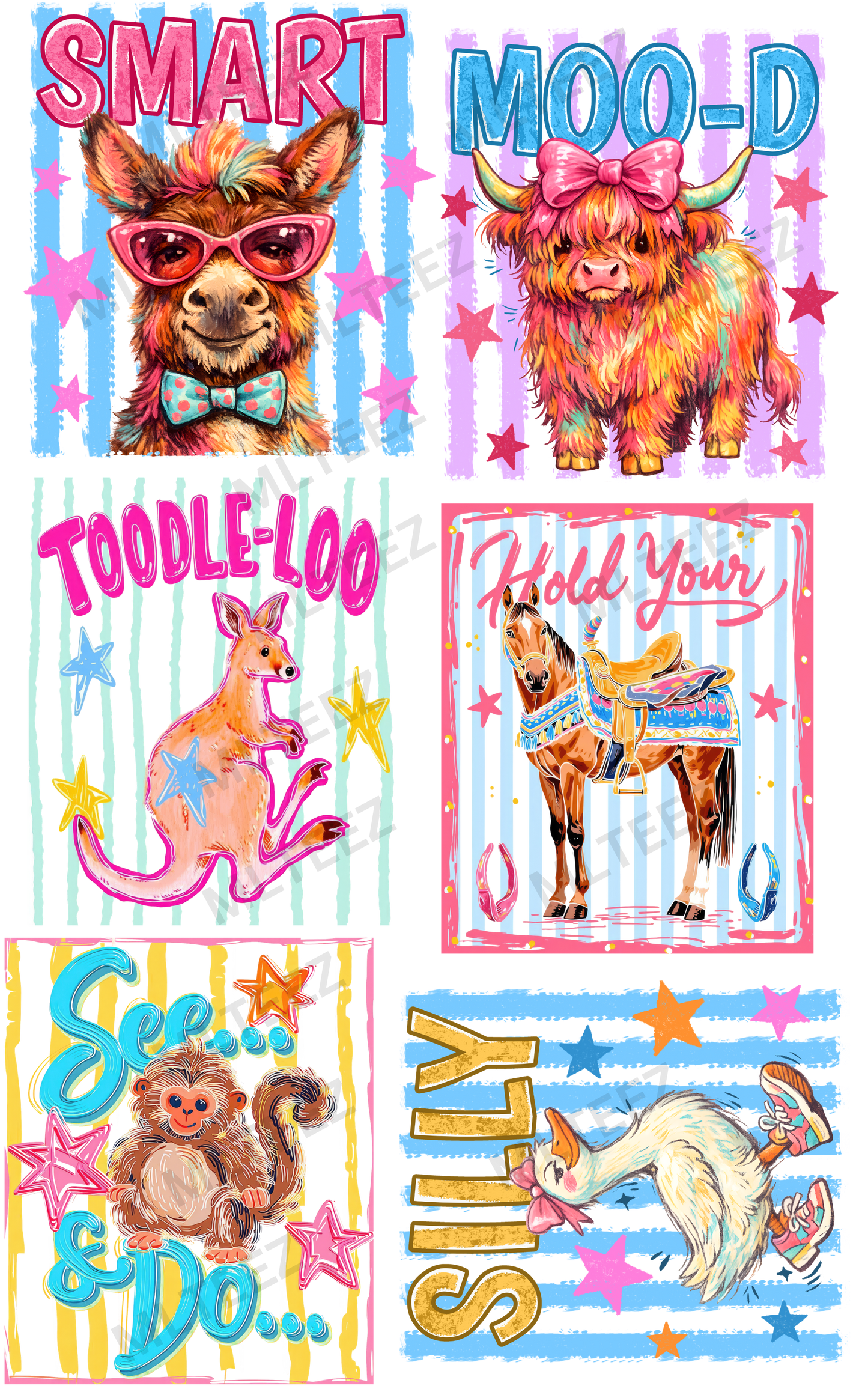 SMART A$$ (1) PREMADE GANGSHEET - 22X36 DTF TRANSFERS - DIRECT TO FILM