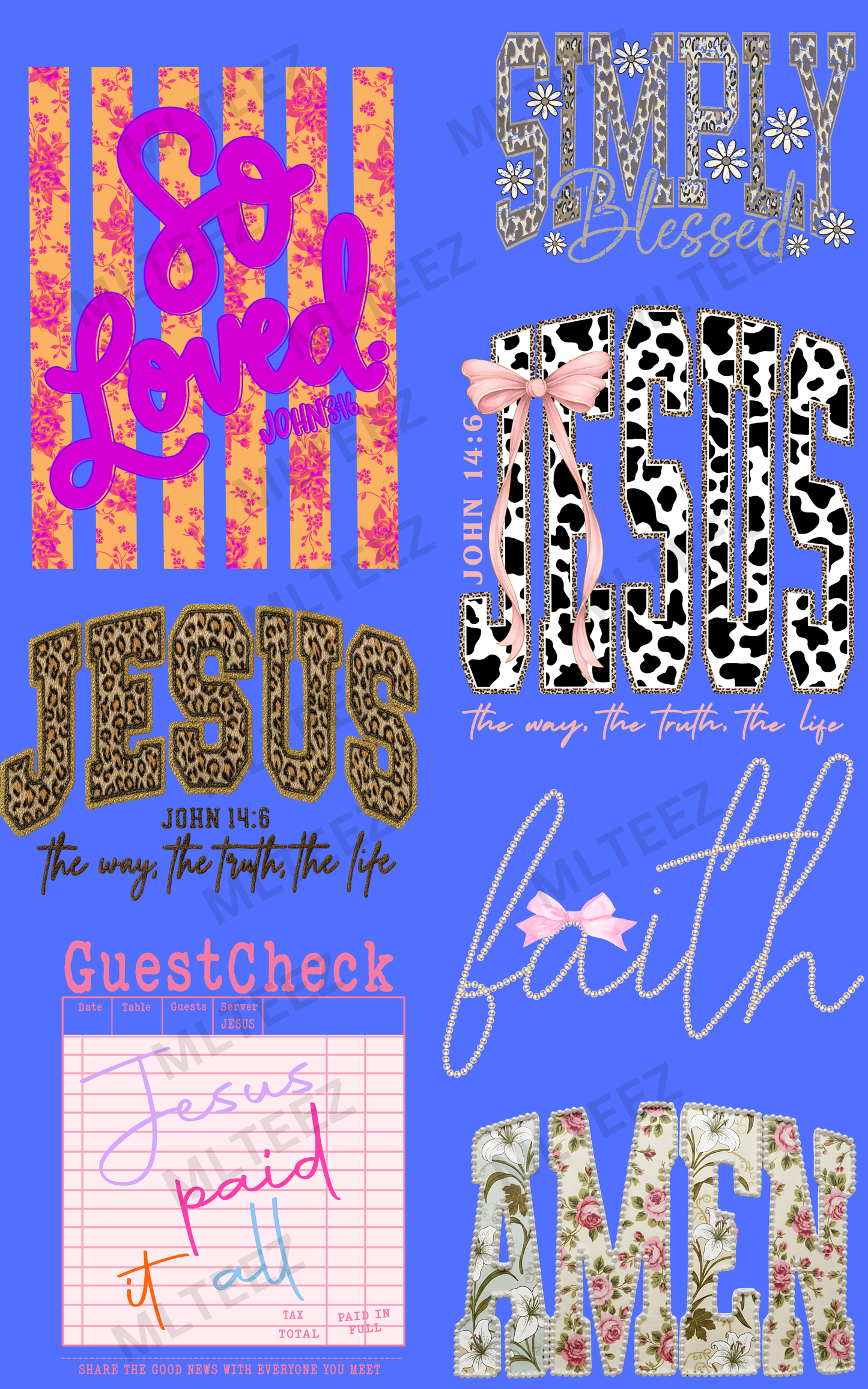 SO LOVED (1) PREMADE GANGSHEET - 22X36 DTF TRANSFERS - DIRECT TO FILM