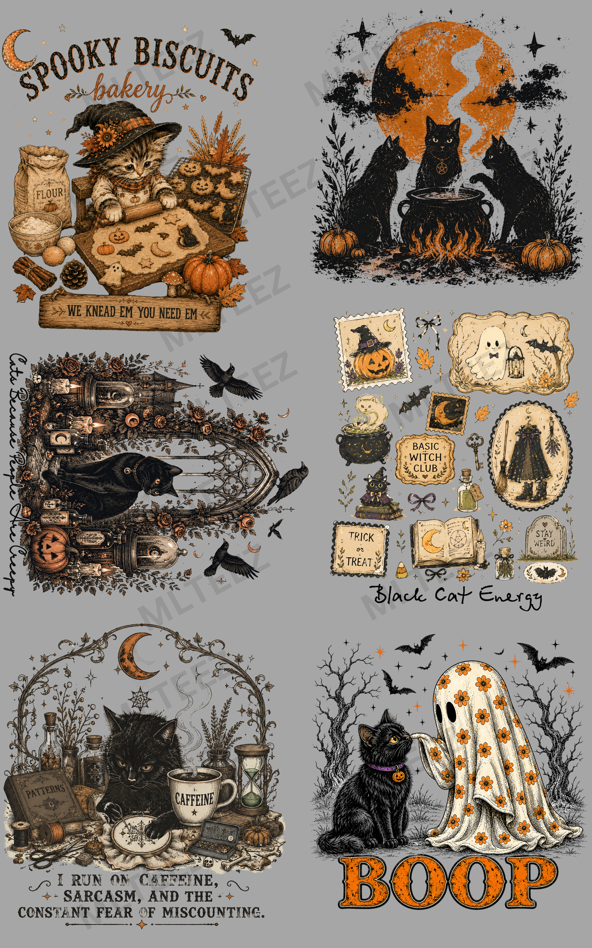 SPOOKY BISCUITS (1) PREMADE GANGSHEET - 22X36 DTF TRANSFERS - DIRECT TO FILM