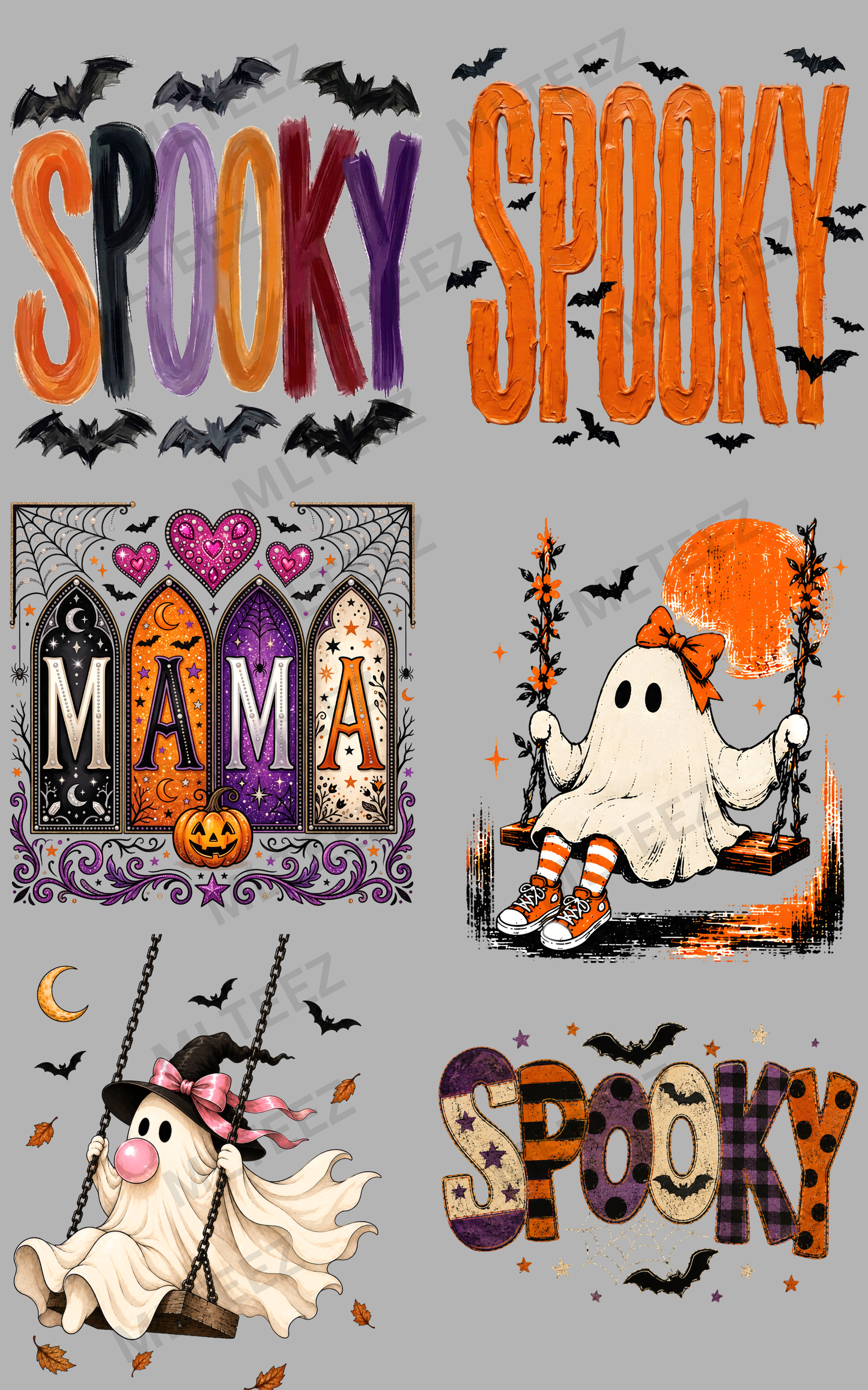 SPOOKY HALLOWEEN (1) PREMADE GANGSHEET - 22X36 DTF TRANSFERS - DIRECT TO FILM