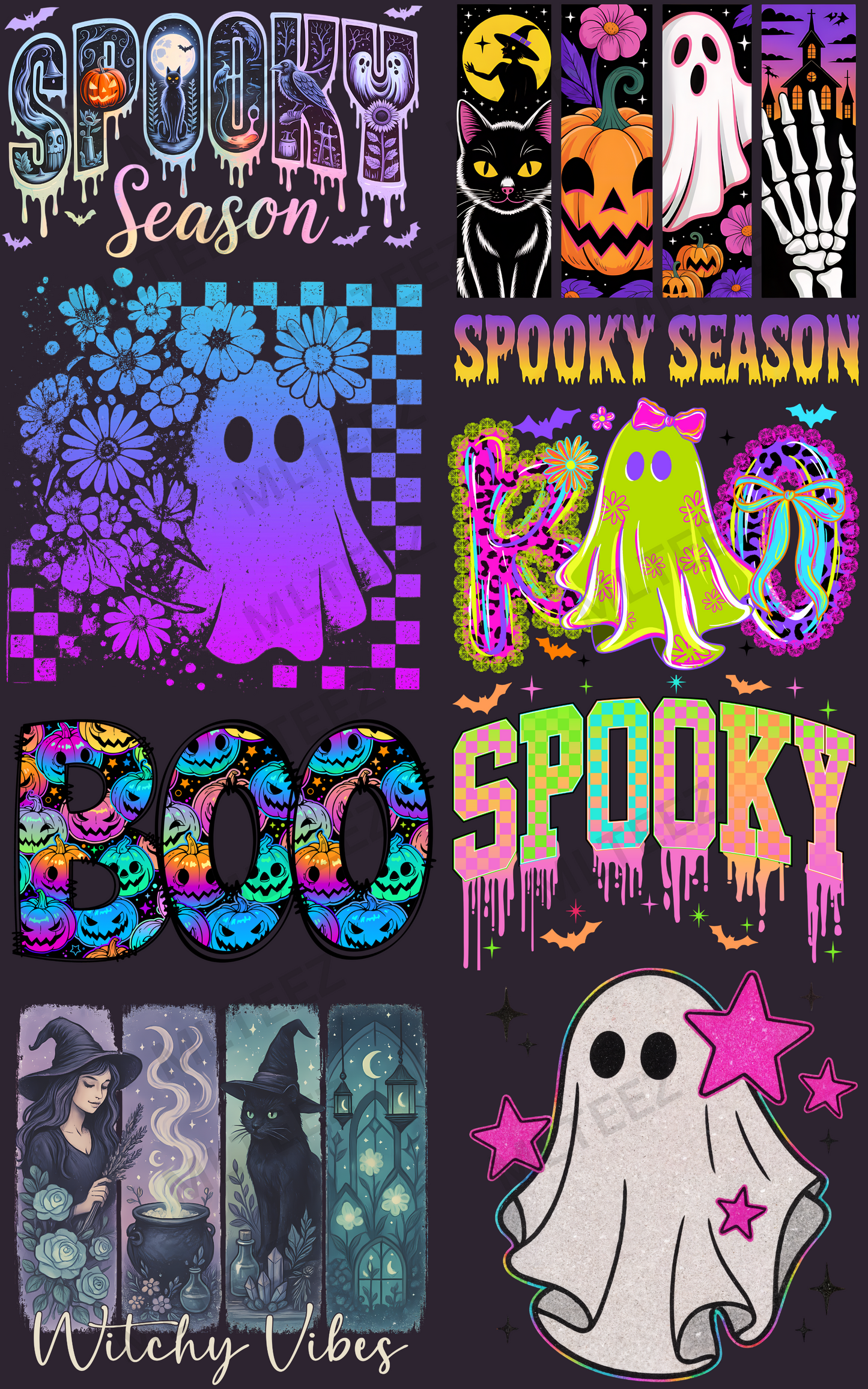 SPOOKY SEASON (2) PREMADE GANGSHEET - 22X36 DTF TRANSFERS - DIRECT TO FILM