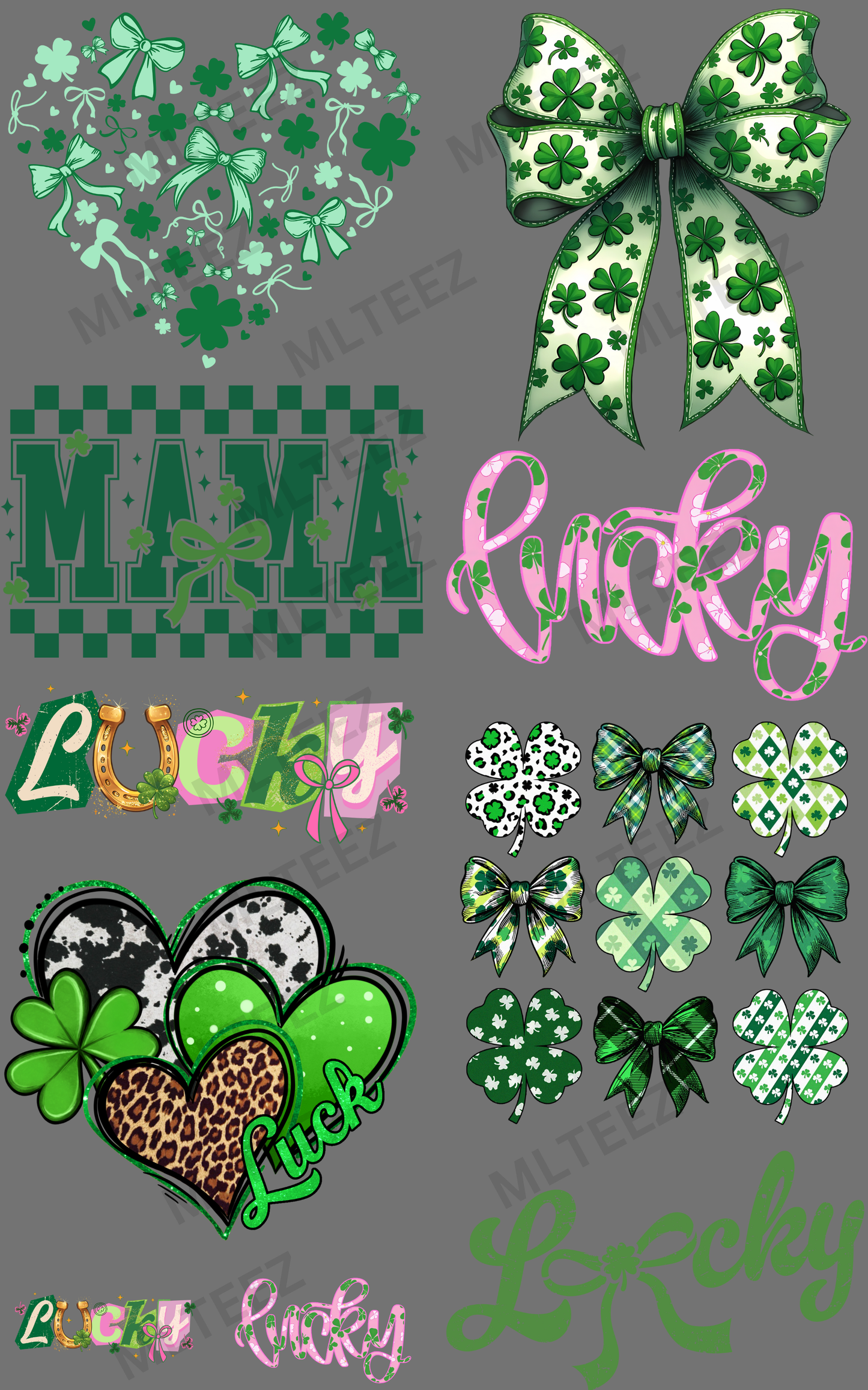 ST. PATTYS DAY (3) PREMADE GANGSHEET - 22X36 DTF TRANSFERS - DIRECT TO FILM