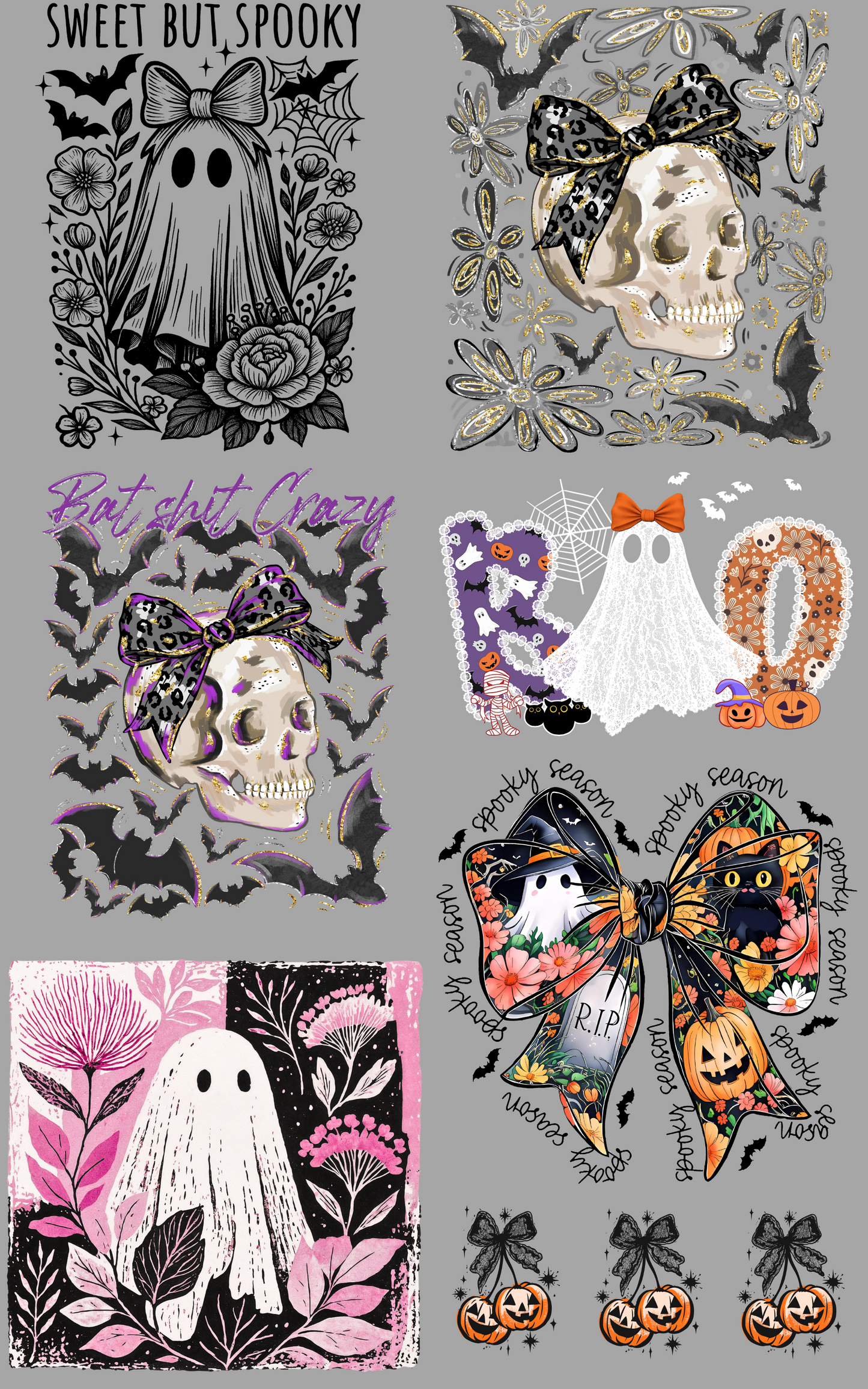 SWEET BUT SPOOKY (1) PREMADE GANGSHEET - 22X36 DTF TRANSFERS - DIRECT TO FILM