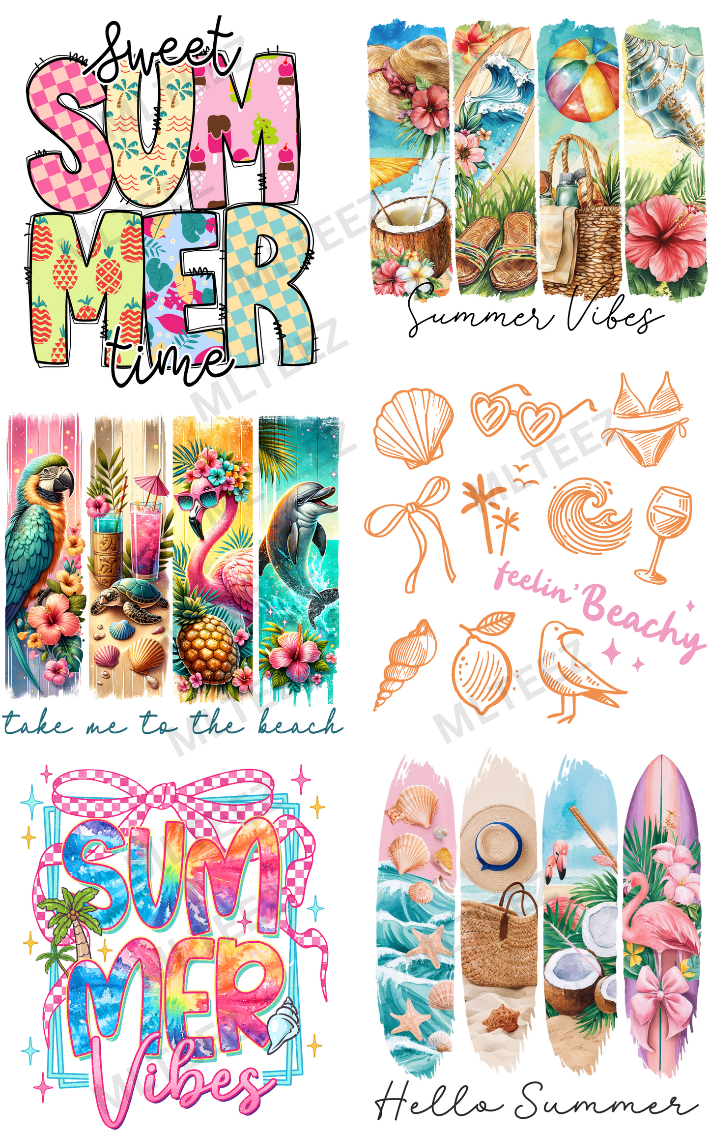 SWEET SUMMER TIME PREMADE GANGSHEET - 22X36 DTF TRANSFERS - DIRECT TO FILM