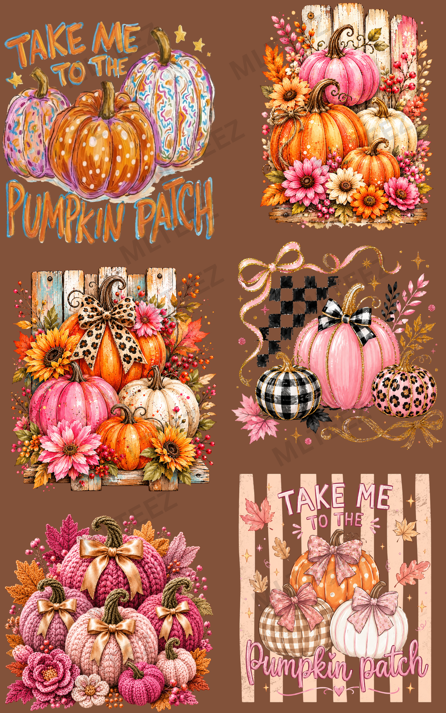 TAKE ME TO THE PUMPKIN PATCH (2) PREMADE GANGSHEET - 22X36 DTF TRANSFERS - DIRECT TO FILM