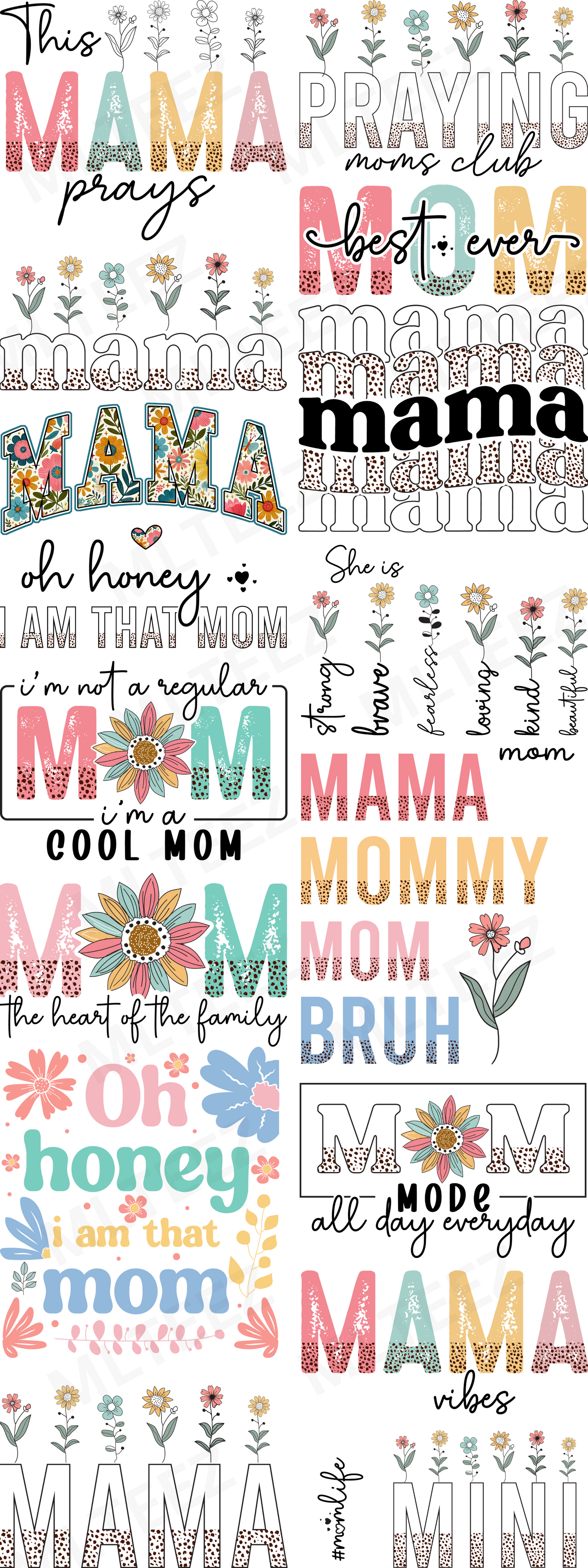 THIS MAMA PRAYS PREMADE GANGSHEET - 22X60 DTF TRANSFERS - DIRECT TO FILM