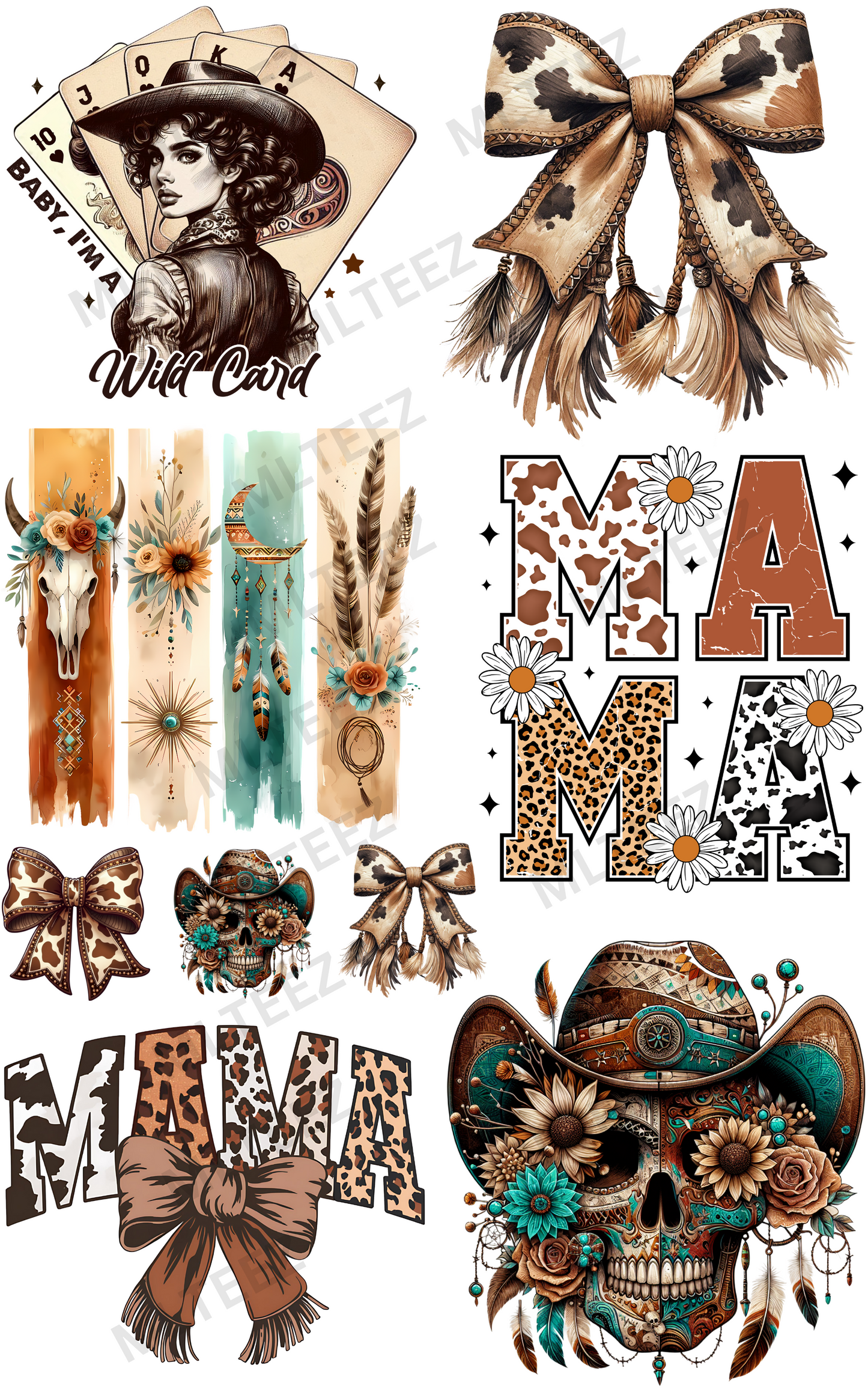 BABY I'M A WILD CARD PREMADE GANGSHEET - 22X36 DTF TRANSFERS - DIRECT TO FILM