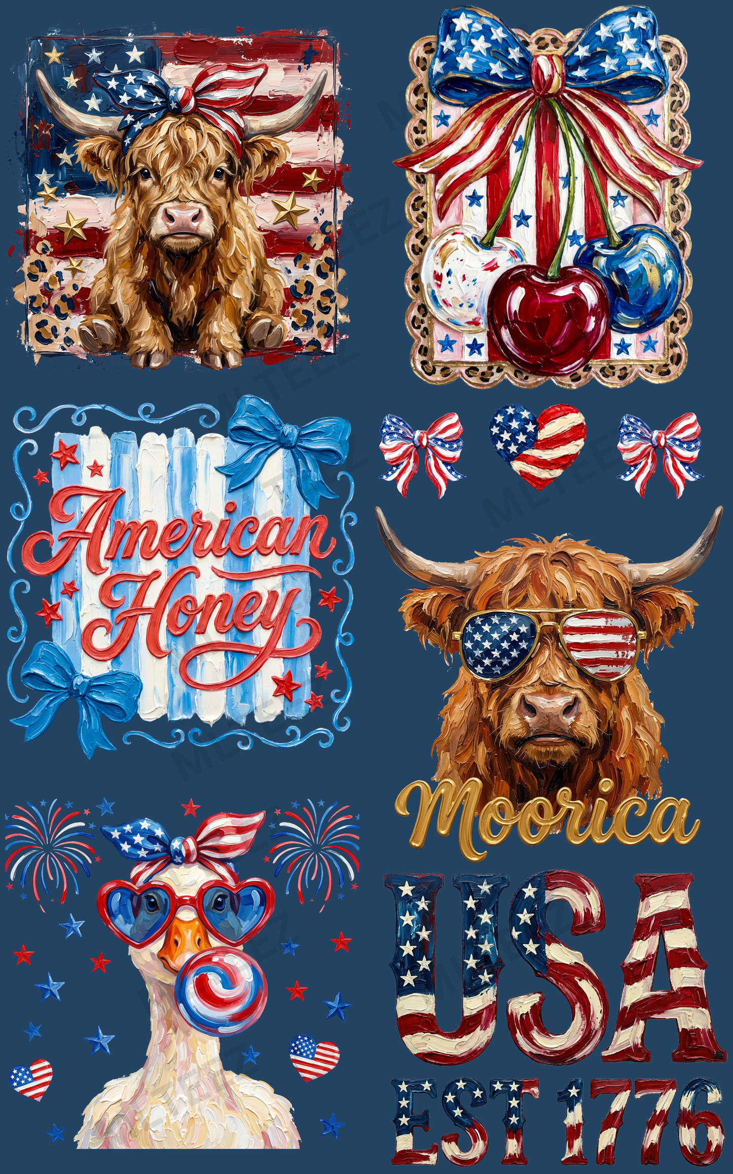 MOORICA (1) PREMADE GANGSHEET - 22X36 DTF TRANSFERS - DIRECT TO FILM