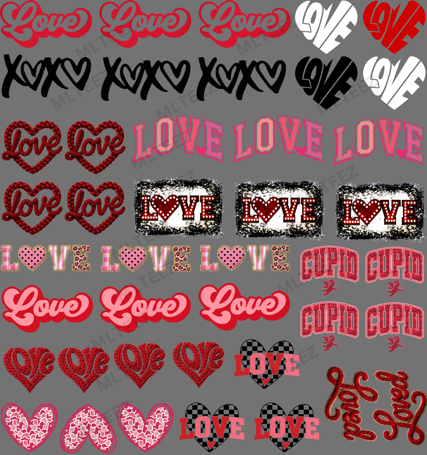 LOVE TRUCKER HAT (3) PREMADE GANGSHEET - 22X24 DTF TRANSFERS - DIRECT TO FILM