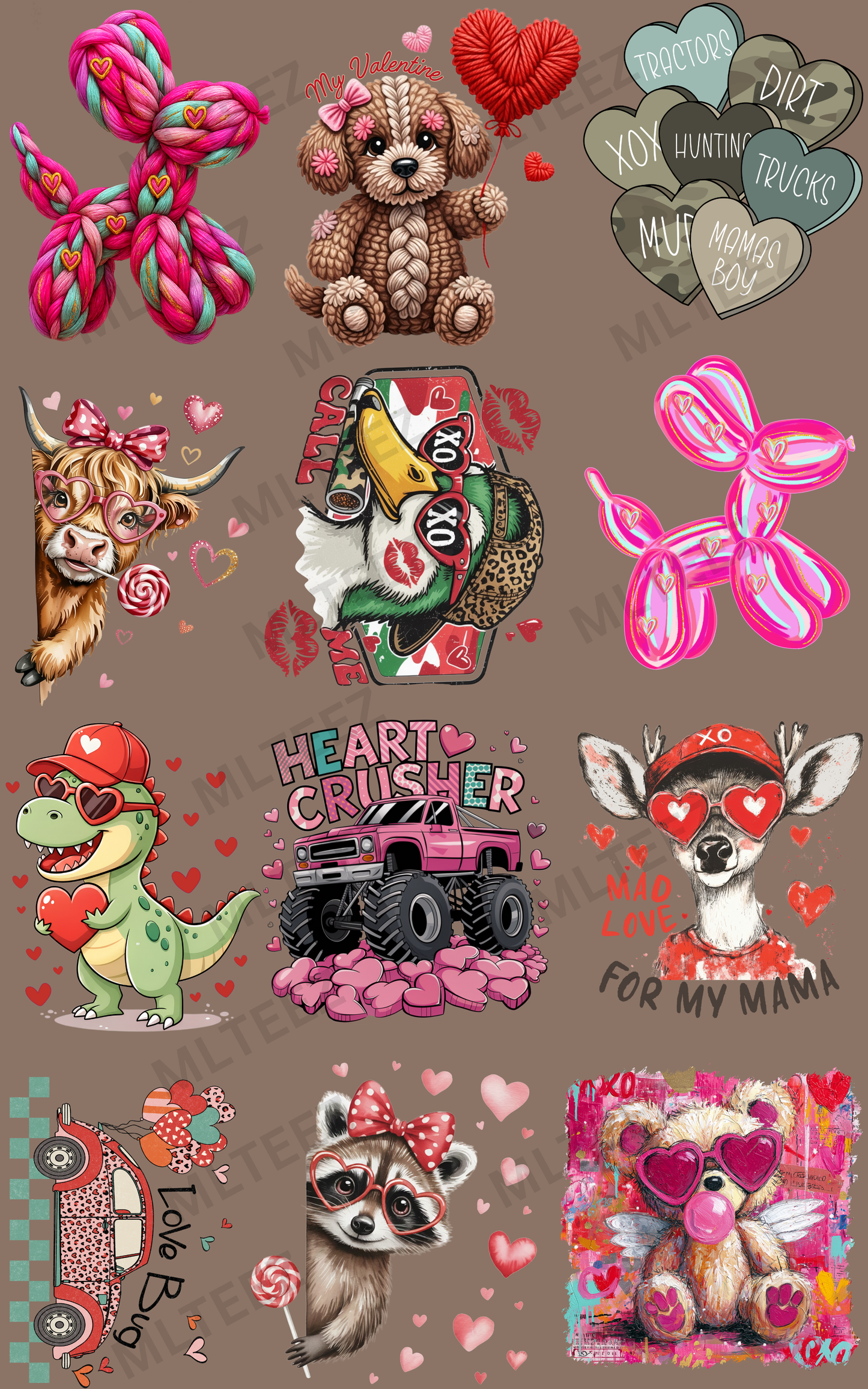 YOUTH VALENTINE'S DAY (2) PREMADE GANGSHEET - 22X36 DTF TRANSFERS - DIRECT TO FILM