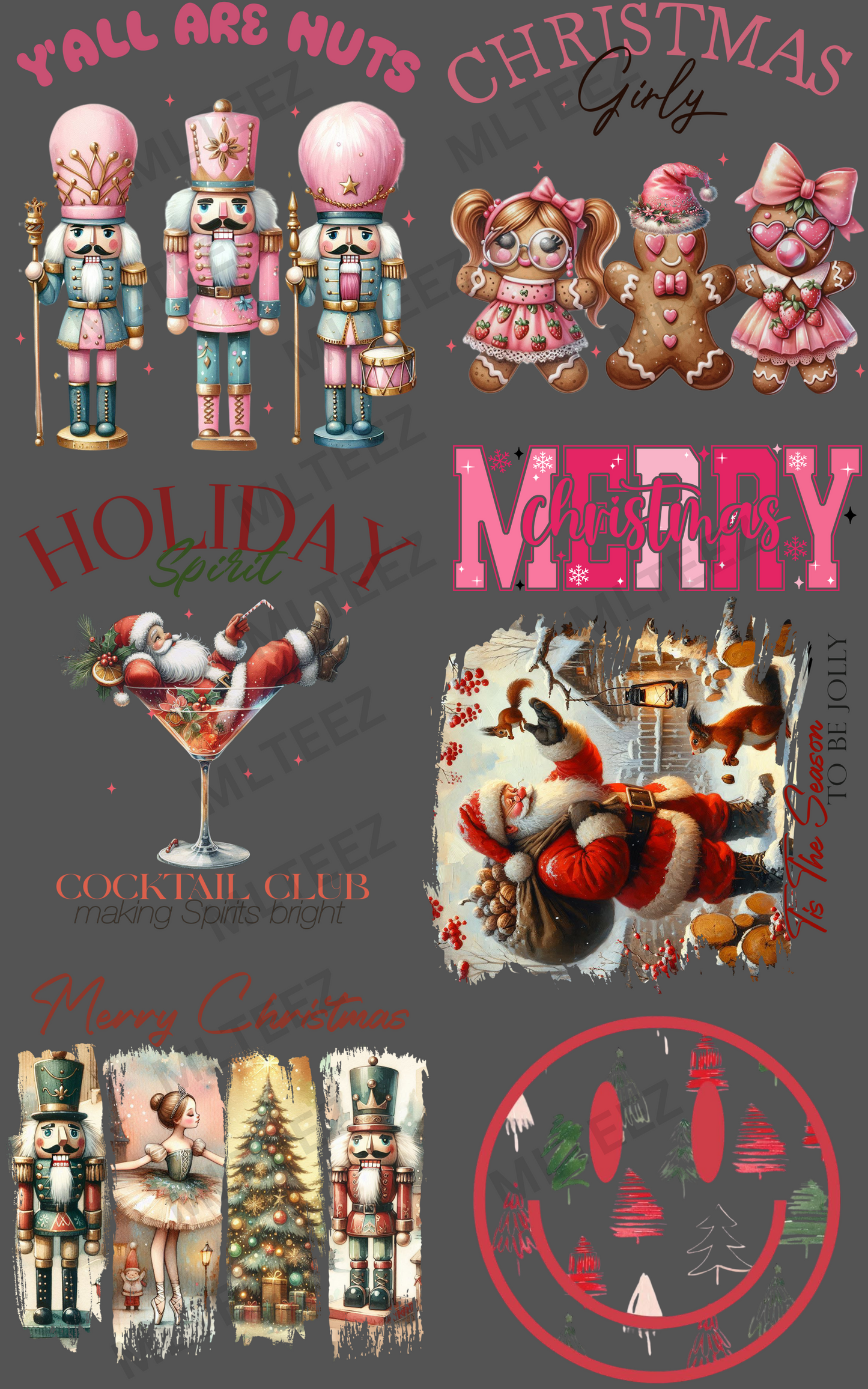 Y'ALL ARE NUTS PREMADE GANGSHEET - 22X36 DTF TRANSFERS - DIRECT TO FILM