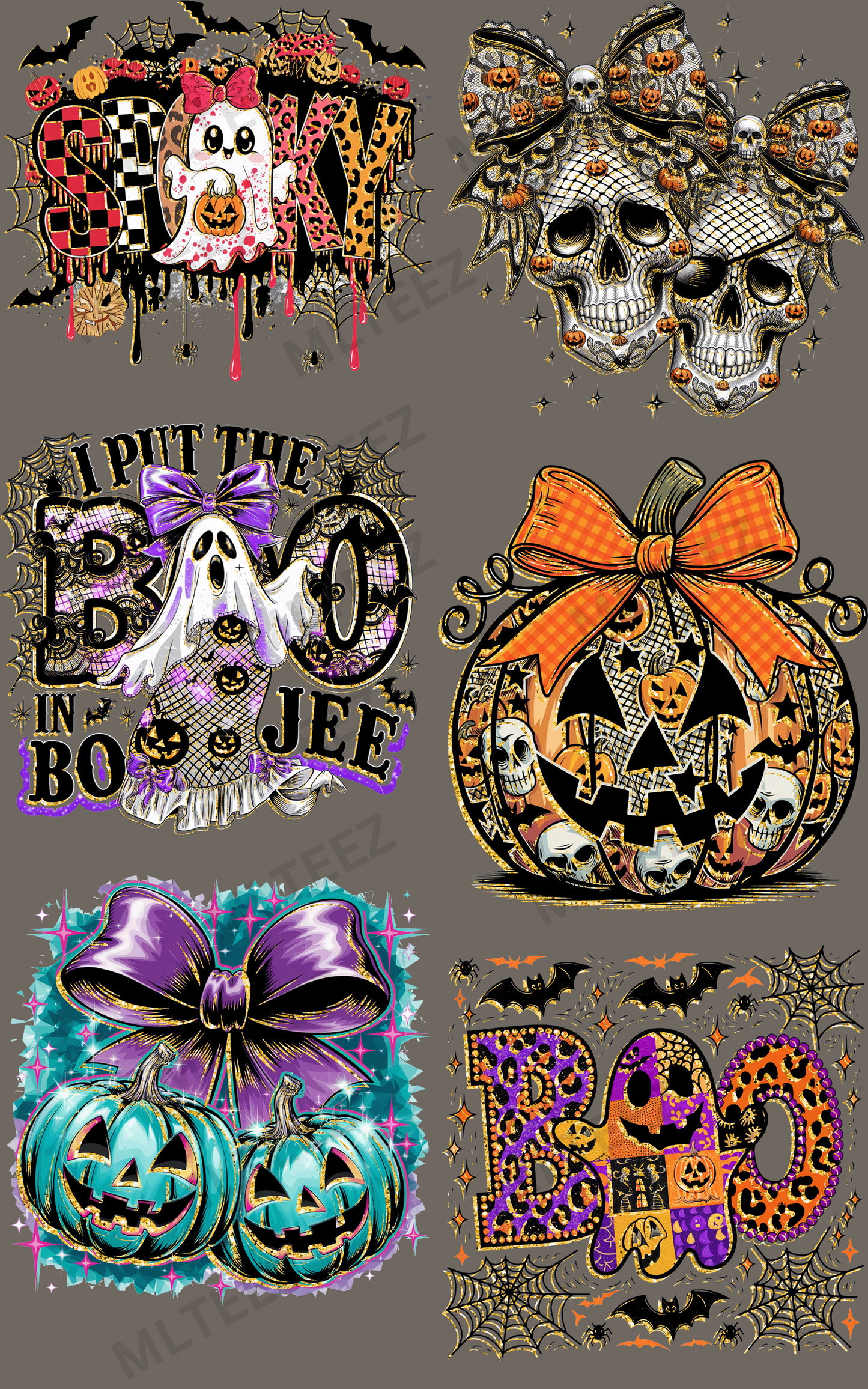 HALLOWEEN (2) PREMADE GANGSHEET - 22X36 DTF TRANSFERS - DIRECT TO FILM