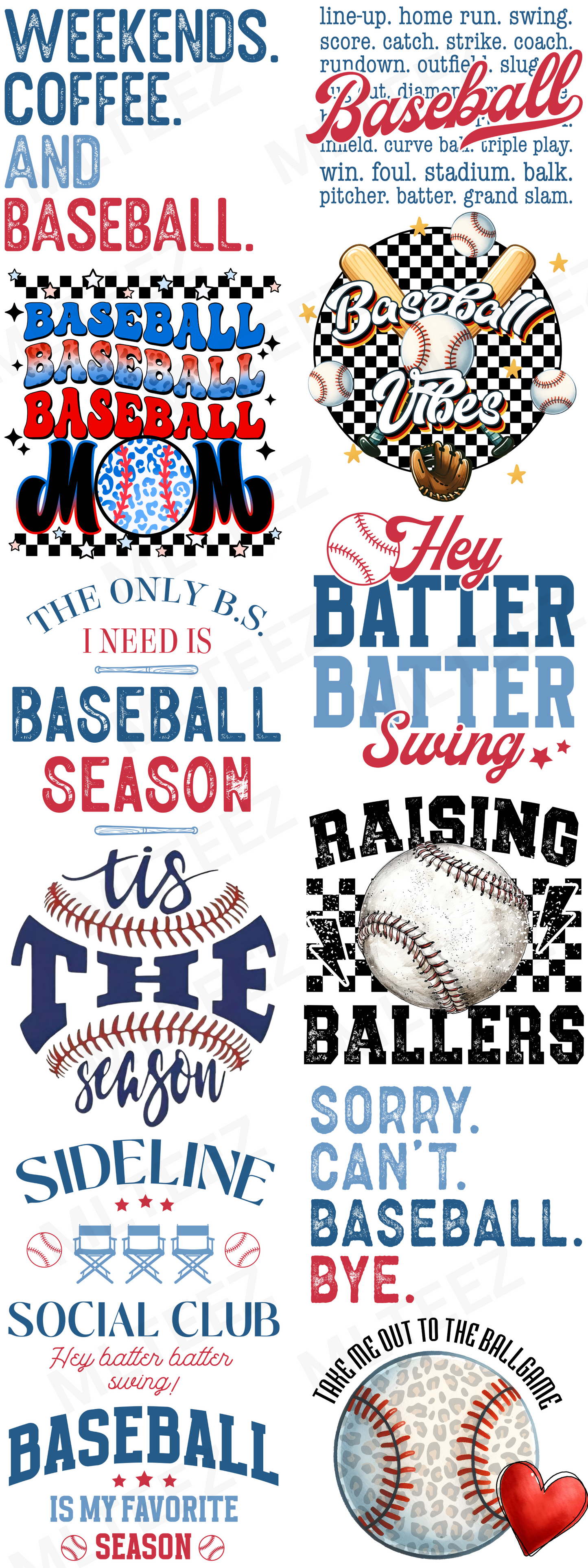 BASEBALL (1) PREMADE GANGSHEET - 22X60