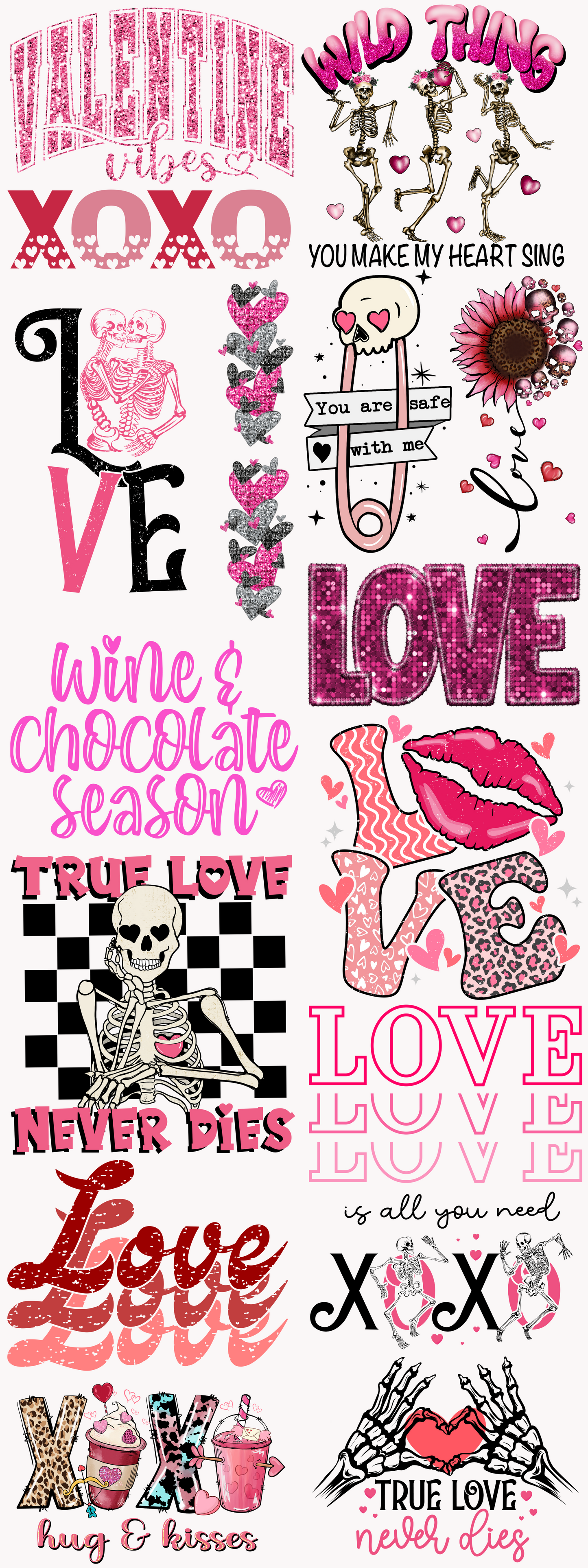 TRUE LOVE NEVER DIES PREMADE GANGSHEET - 22X60
