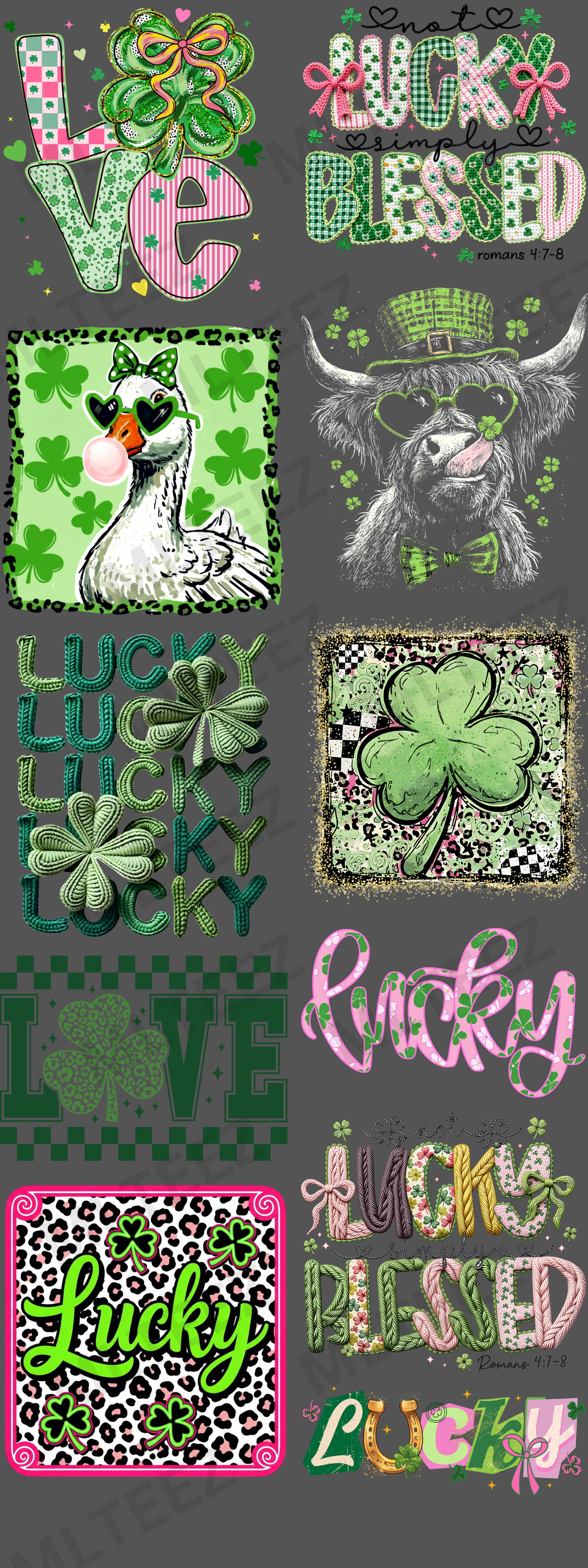 ST. PATTY'S DAY (2) (60 INCH) PREMADE GANGSHEET - 22X60 DTF TRANSFERS - DIRECT TO FILM