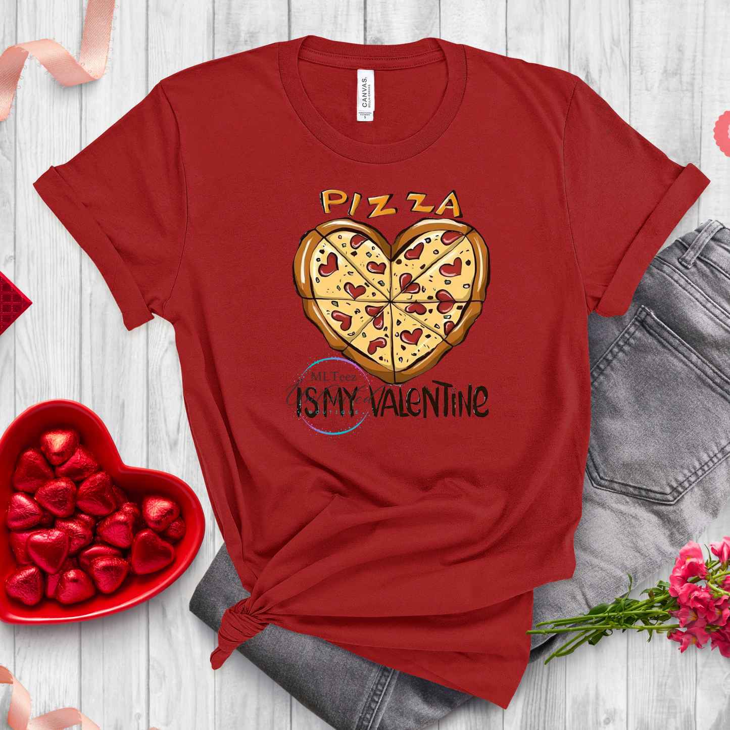 Pizza Is My Valentine (1) DTF Direct To Film