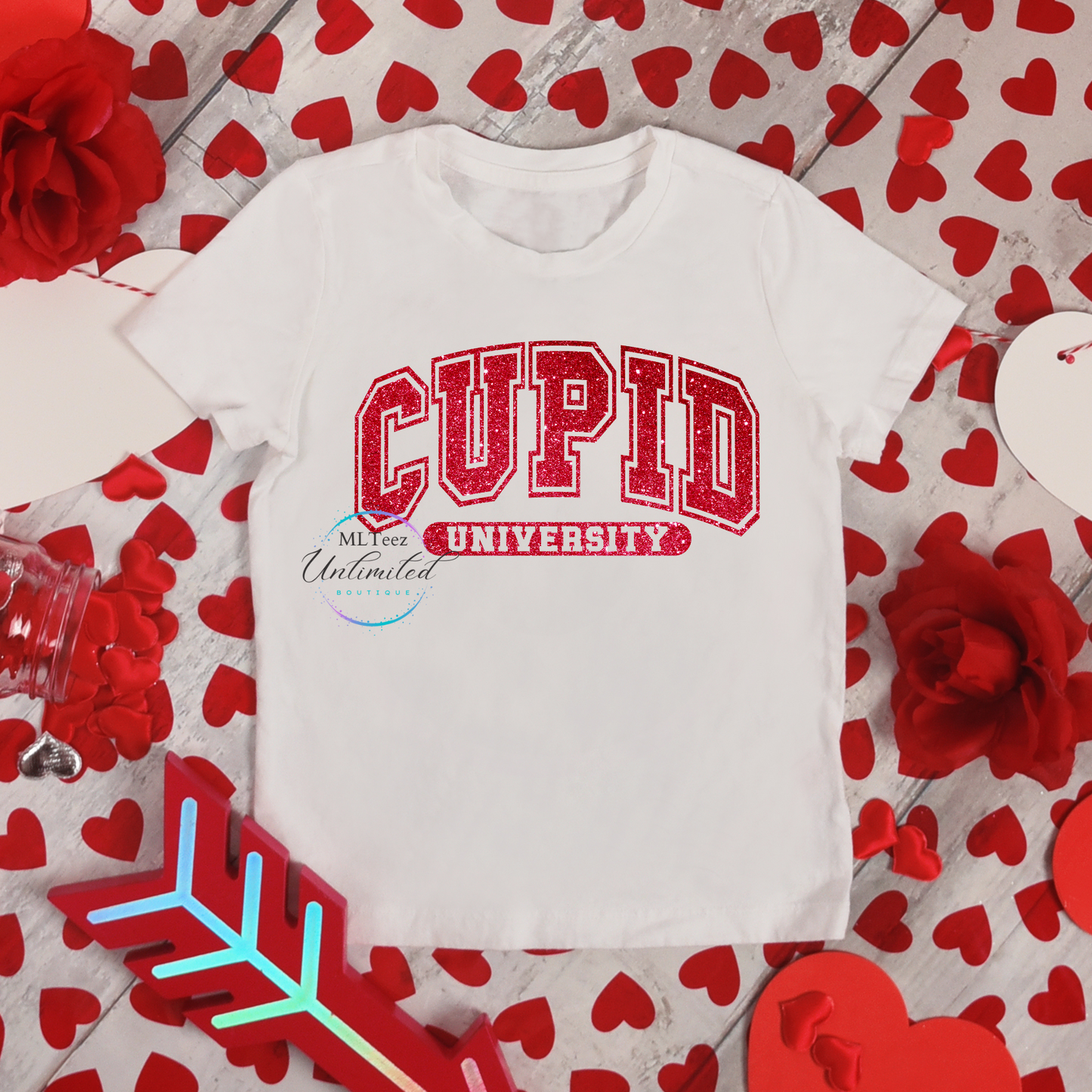 Cupid University Glitter Red DTF Direct To Film