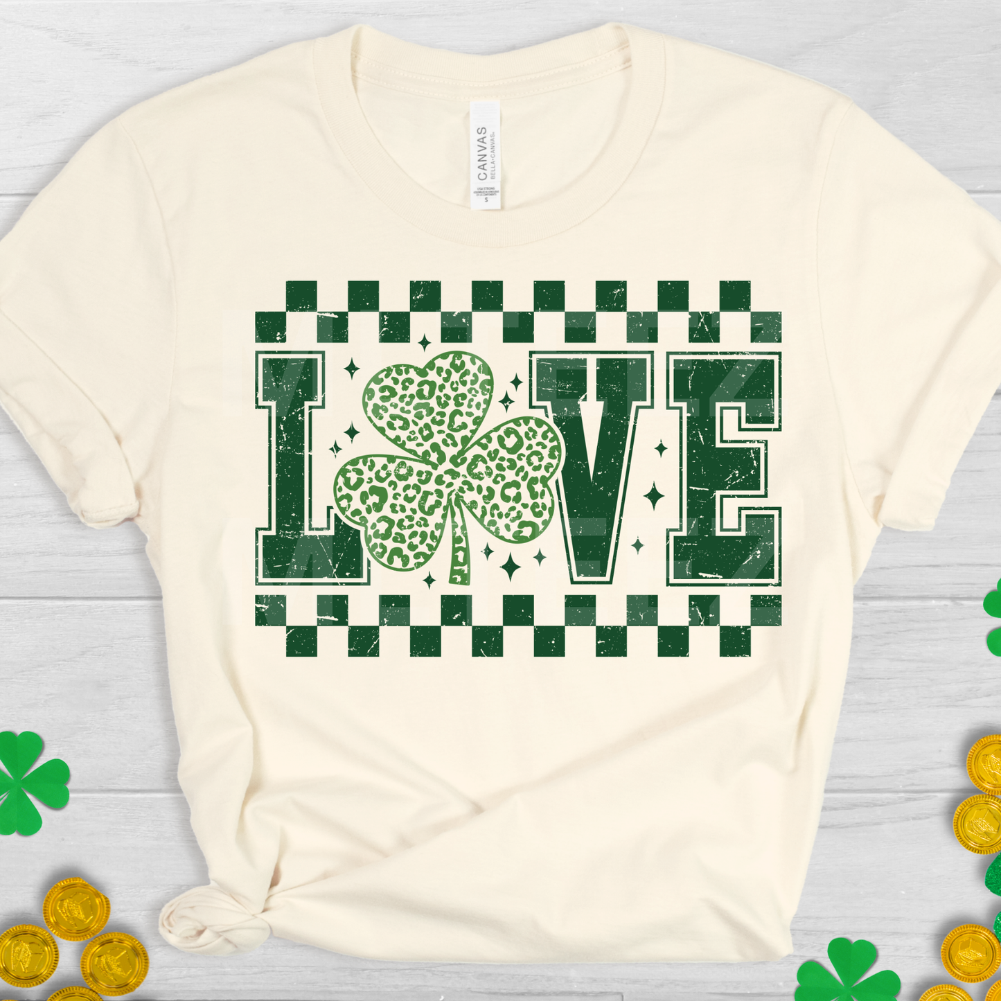 Love (St. Patrick's Day) (Distressed) (1) DTF Direct To Film