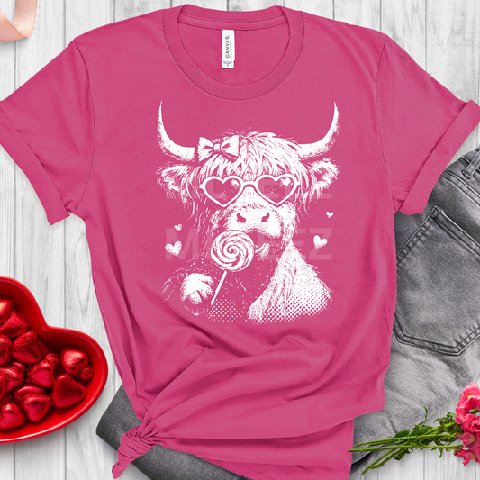Highland Cow (Valentine's Day) (10) (Half Tone) DTF Direct to Film