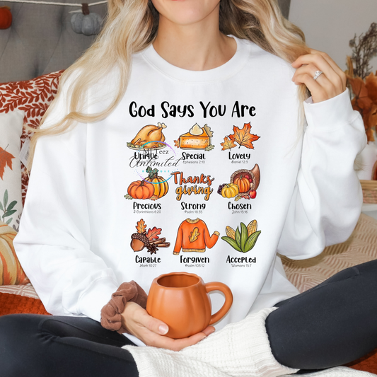 God Says You Are (Thanksgiving) DTF Direct To Film