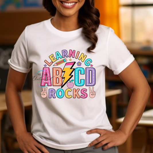 ABCD LEARNING ROCKS DTF Direct To Film