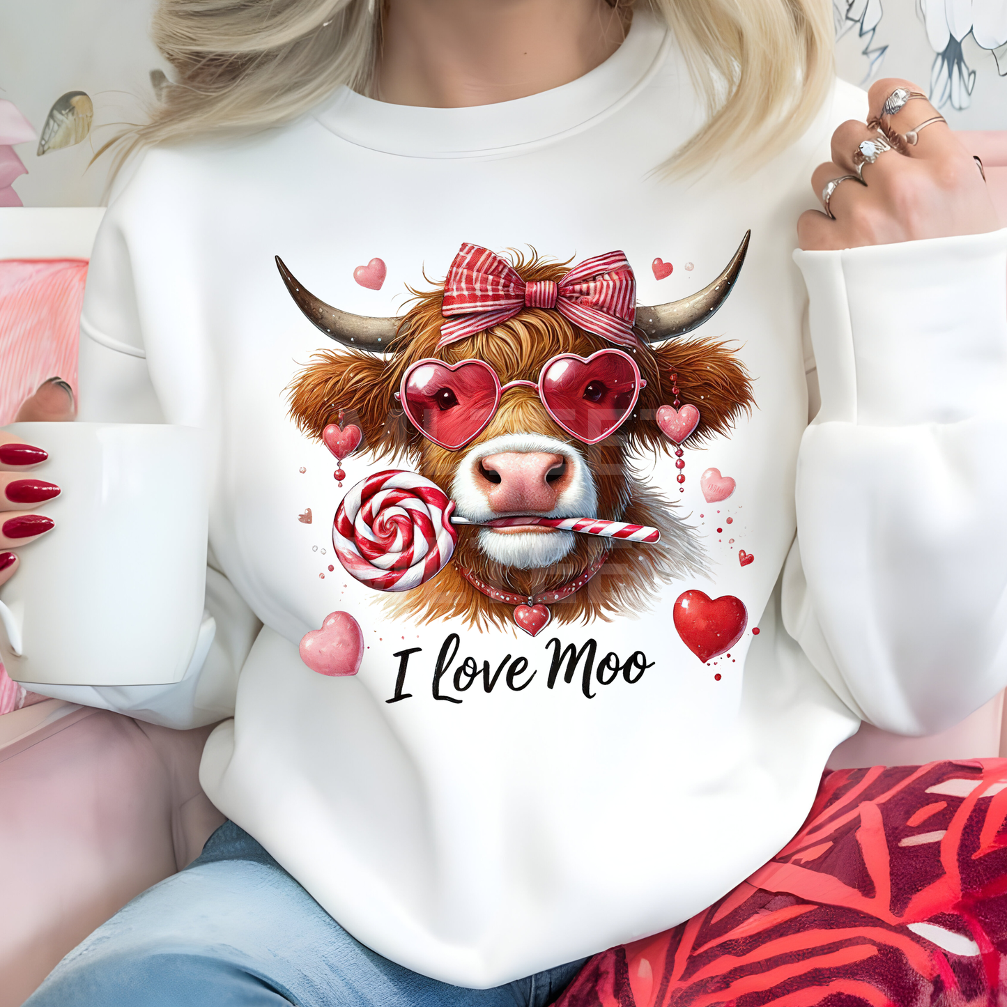 I Love Moo (Valentine's Day) (1) DTF Direct to Film
