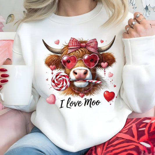 I Love Moo (Valentine's Day) (1) DTF Direct to Film